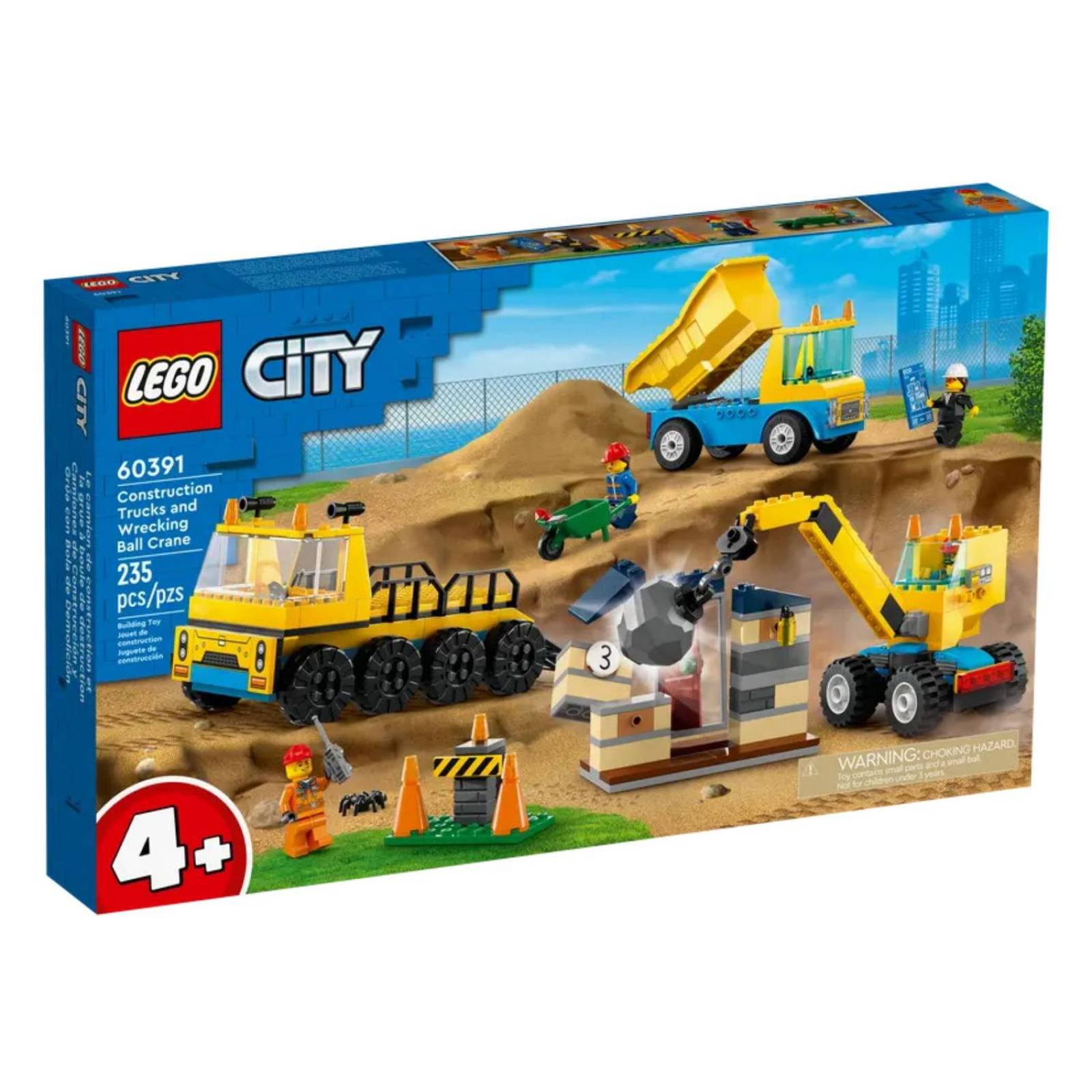 LEGO City Camiones de Obra y Grua con Bola de Demolicion 60391 