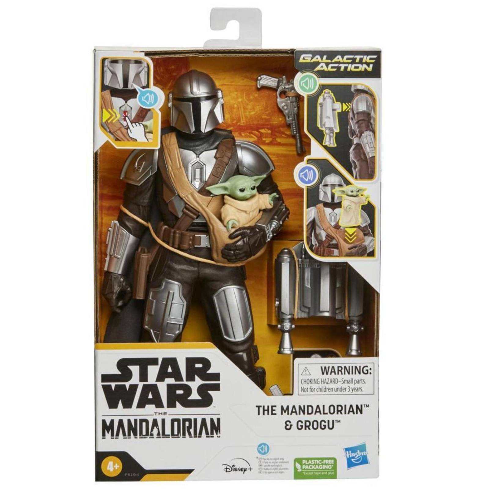 Star Wars Galactic Action: The Mandalorian - Mando Y Grogu Figura Electronica Interactiva 