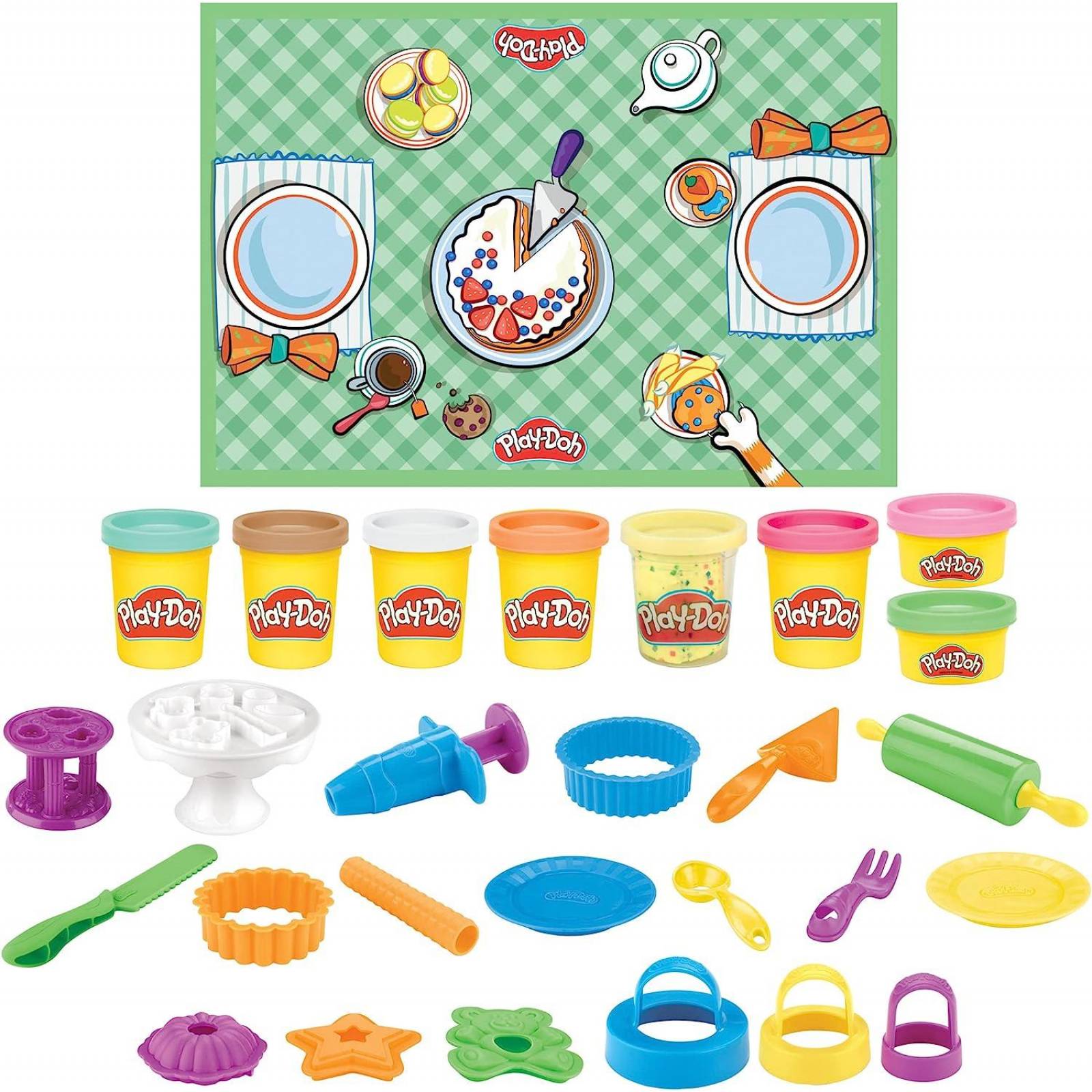 Play Doh Kitchen Creations: Delicioso Desayuno Y Dulce Pasteles Set Sorpresa 