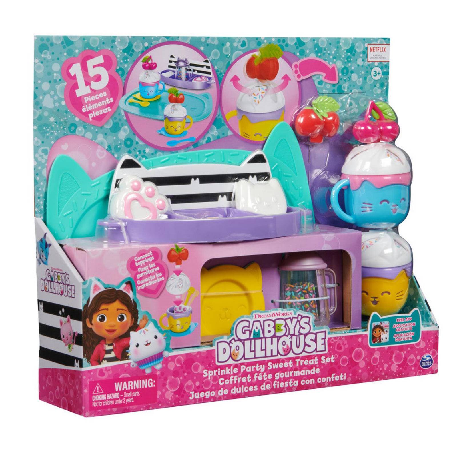 Gabbys Dollhouse: Set De Juego Dulces De Fiesta Con Confeti 