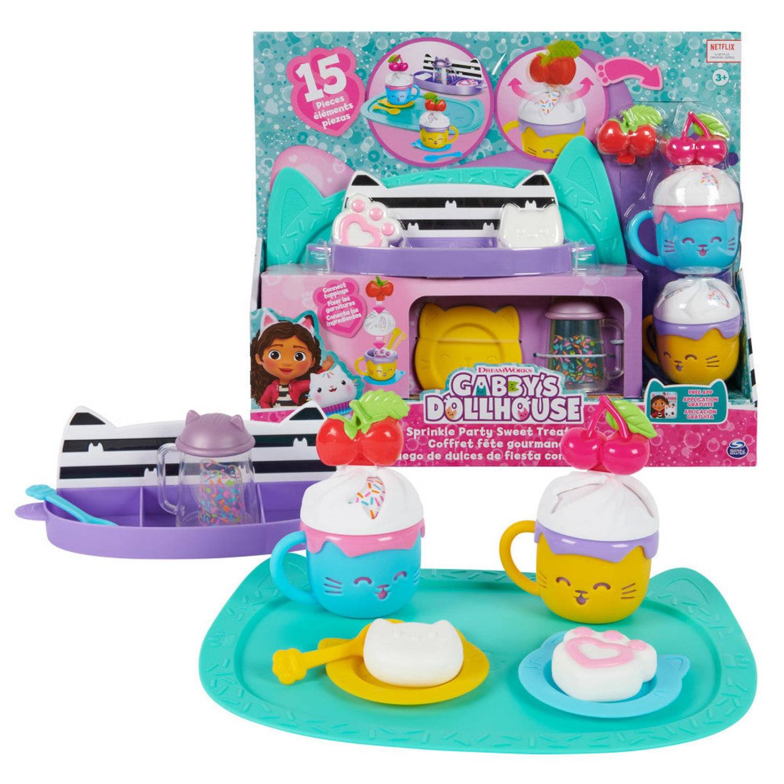 Gabbys Dollhouse: Set De Juego Dulces De Fiesta Con Confeti 