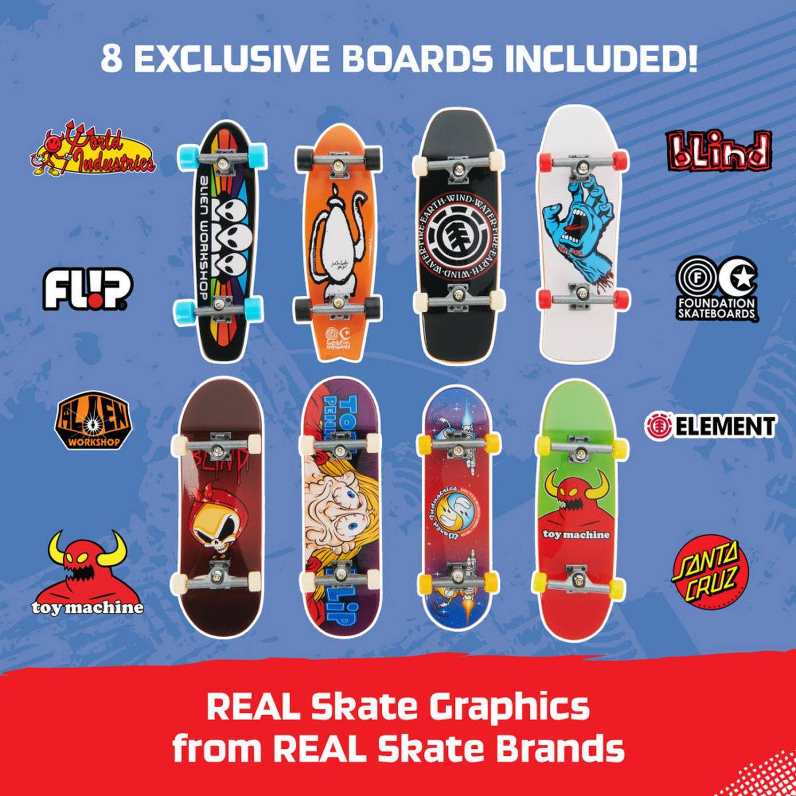 Tech Deck: Set De 8 Patinetas 25 Aniversario 