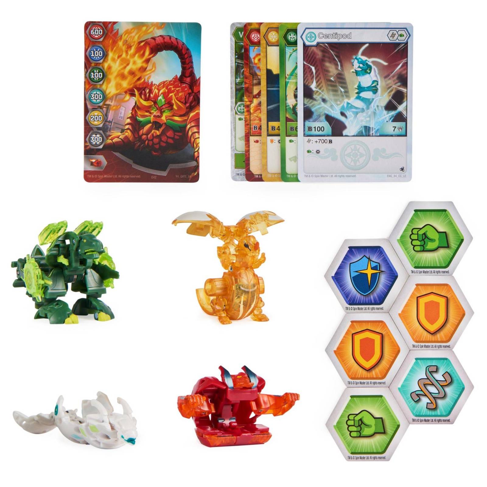 Bakugan: Bakugan Legends - Pack Dragonoid Nova, Ultra Trox, Geogan Surturan Y Centipod 