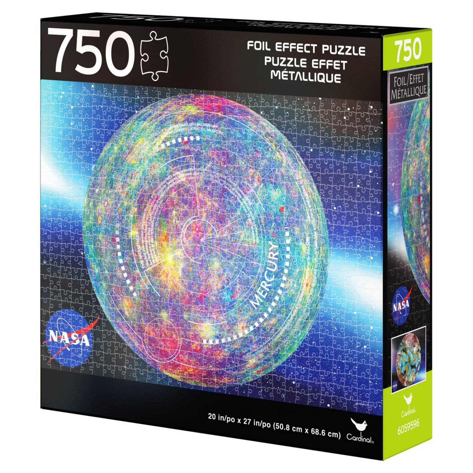 Cardinal: Rompecabezas: NASA 750 piezas Efecto Metalico - Planeta Mercurio