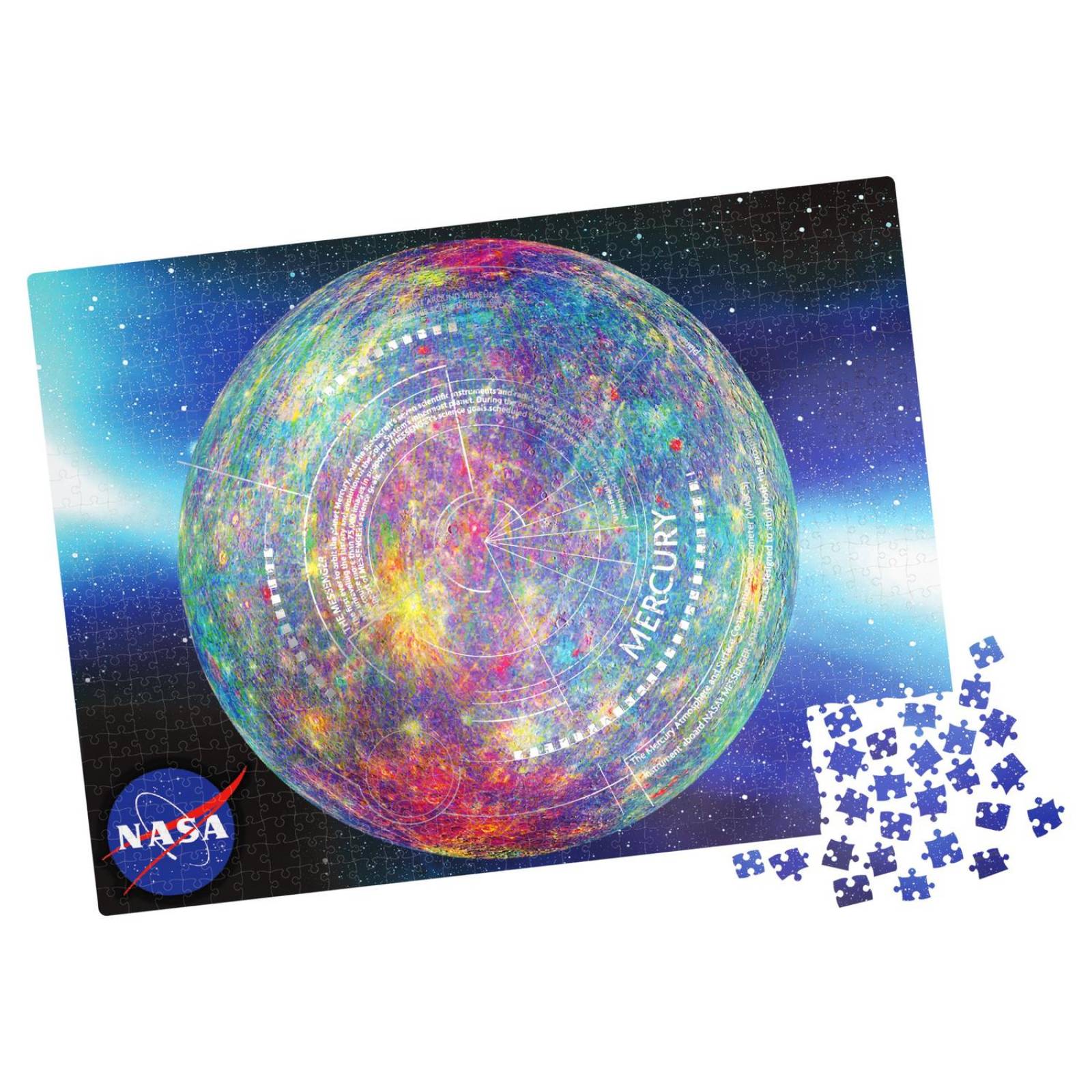 Cardinal: Rompecabezas: NASA 750 piezas Efecto Metalico - Planeta Mercurio