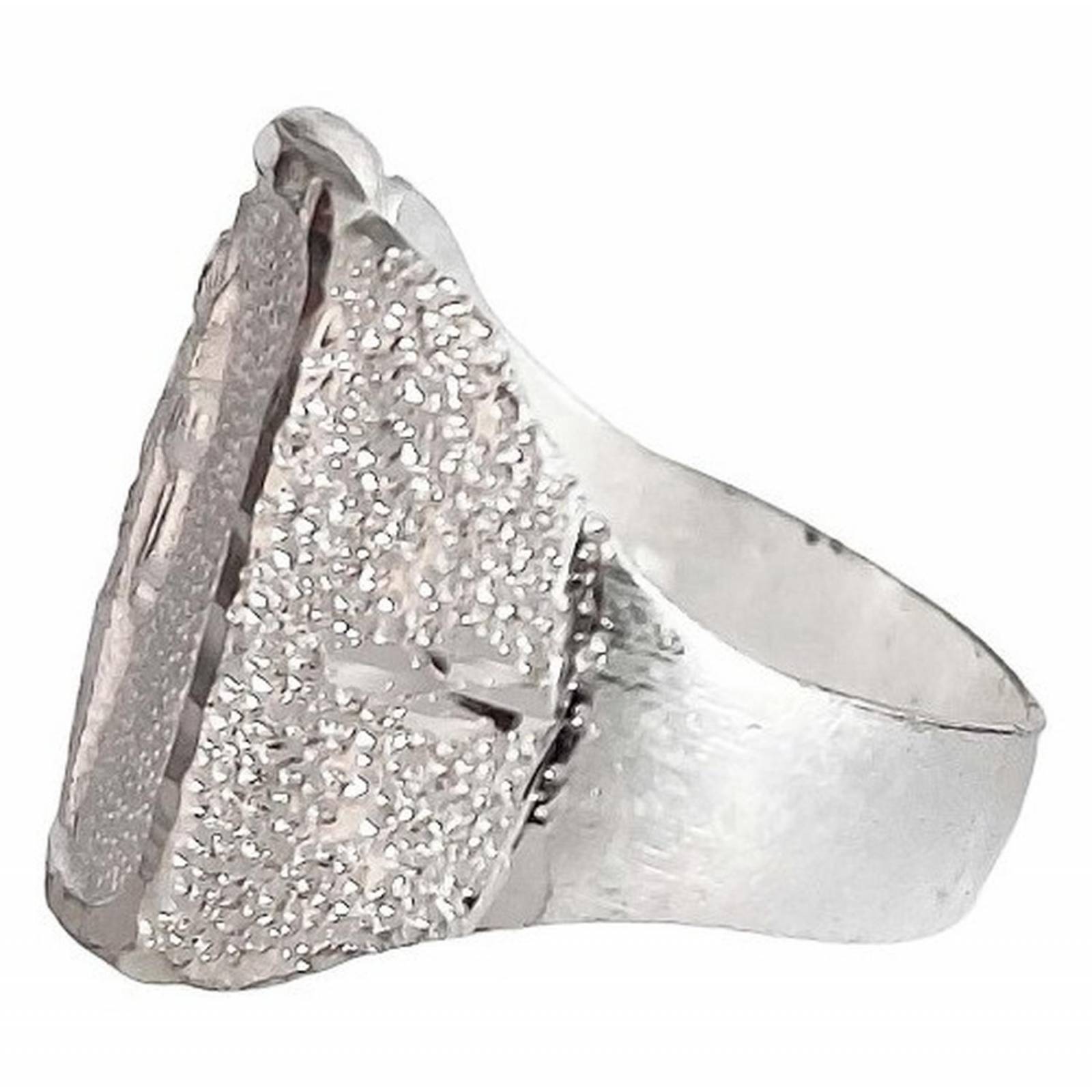 Anillo San Judas Tadeo Diamantado Plata Fina Ley S925 9.5 Plateado diagonal