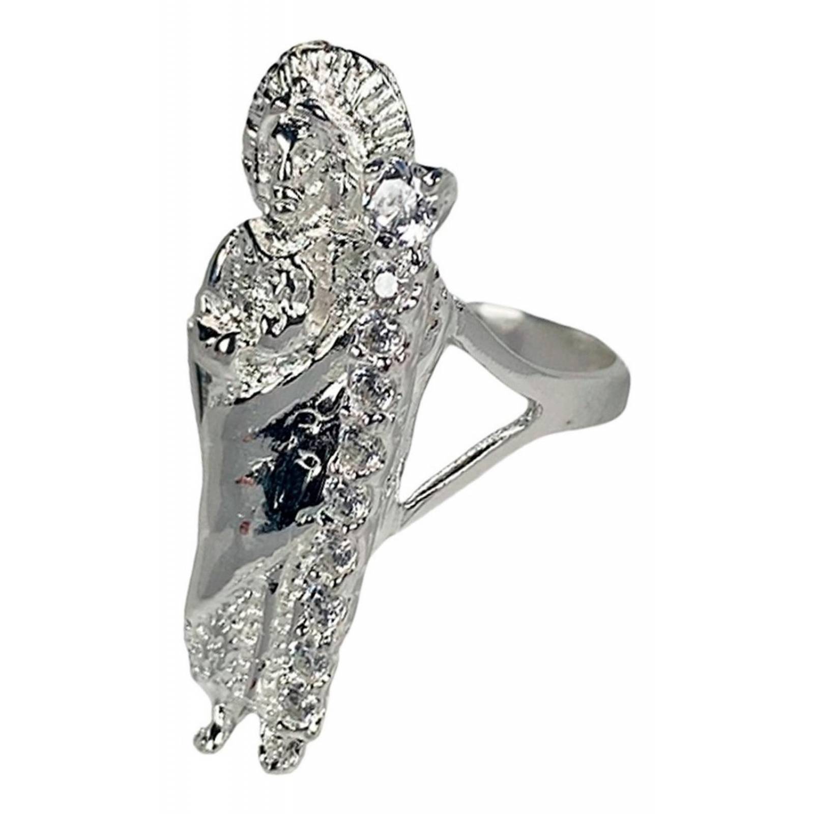 Anillo San Judas Tadeo Con Zirconias Plata Solida 925 11.5 Blanco
