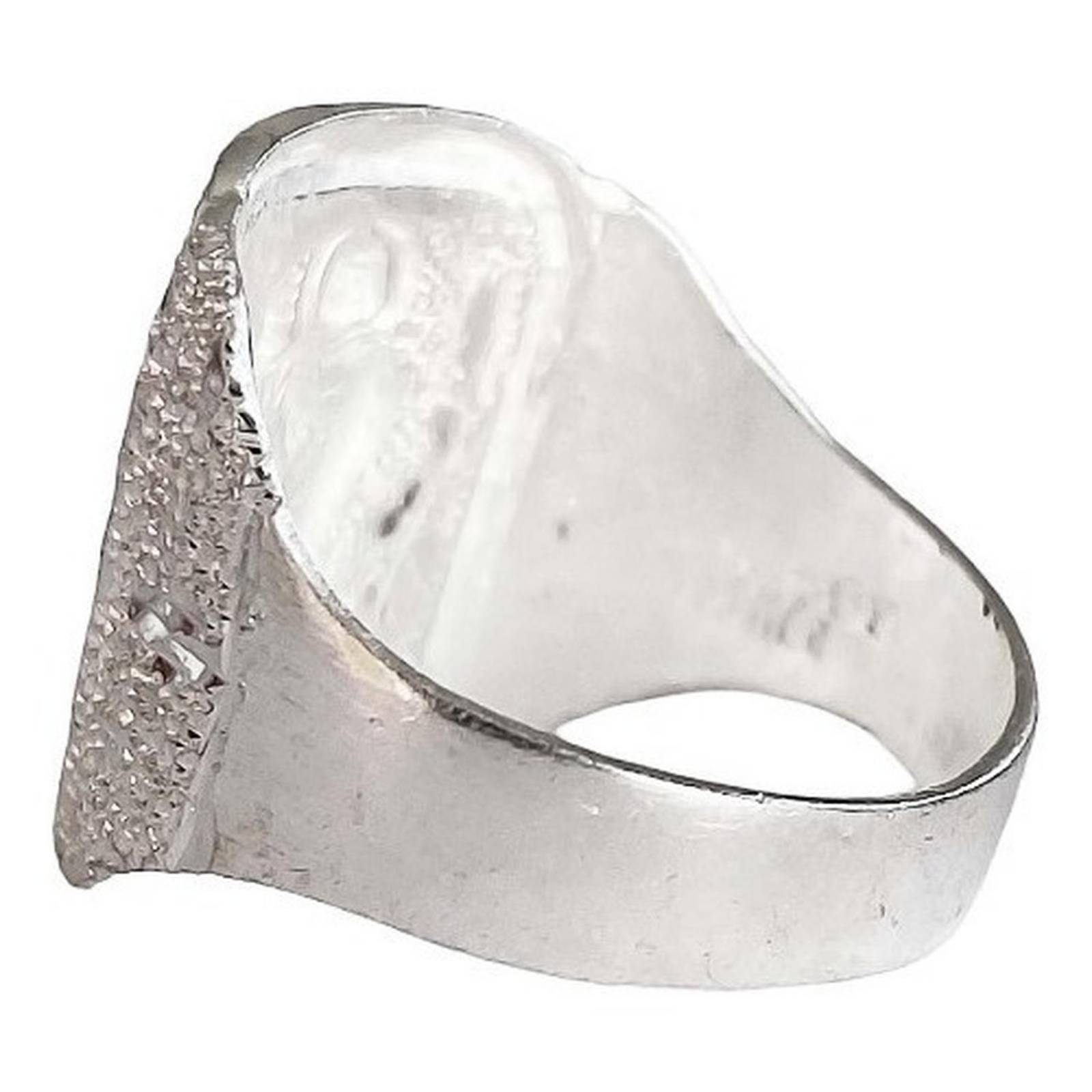 Anillo San Judas Tadeo Diamantado Plata Fina Ley S925 11.5 Plateado diagonal