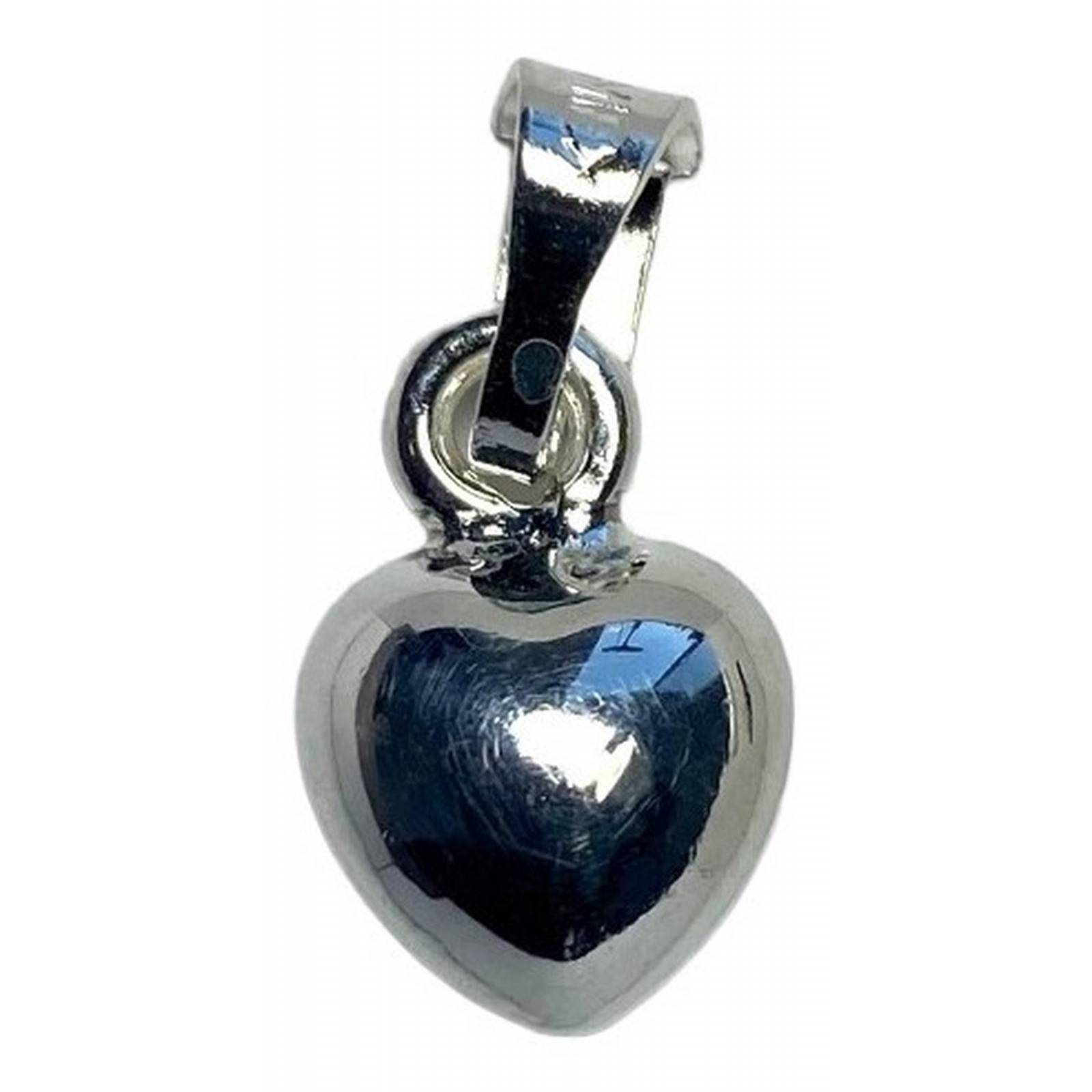 Collar Corazón Liso Mediano Amor Amistad Regalo Plata 925 