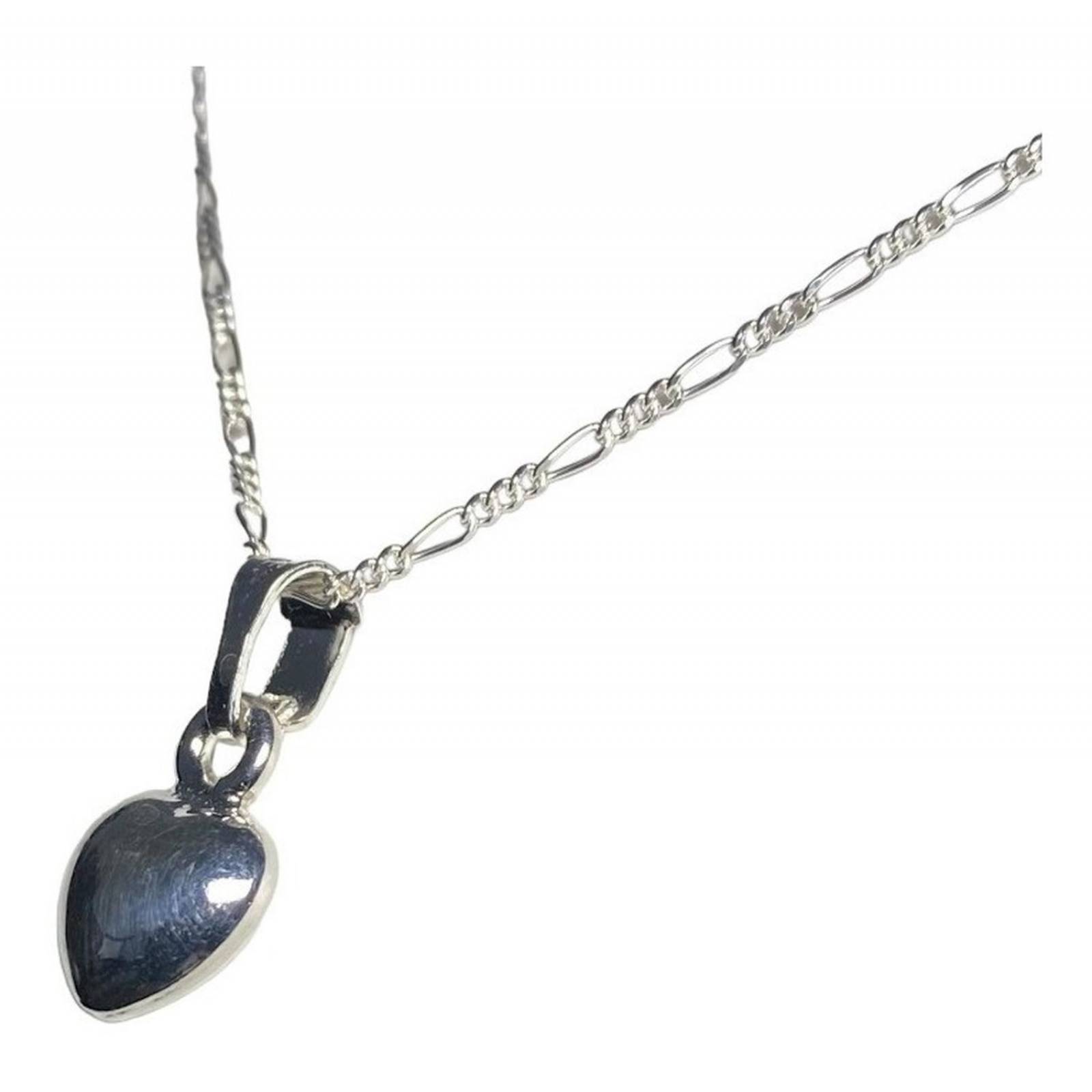 Collar Corazón Liso Mediano Amor Amistad Regalo Plata 925 