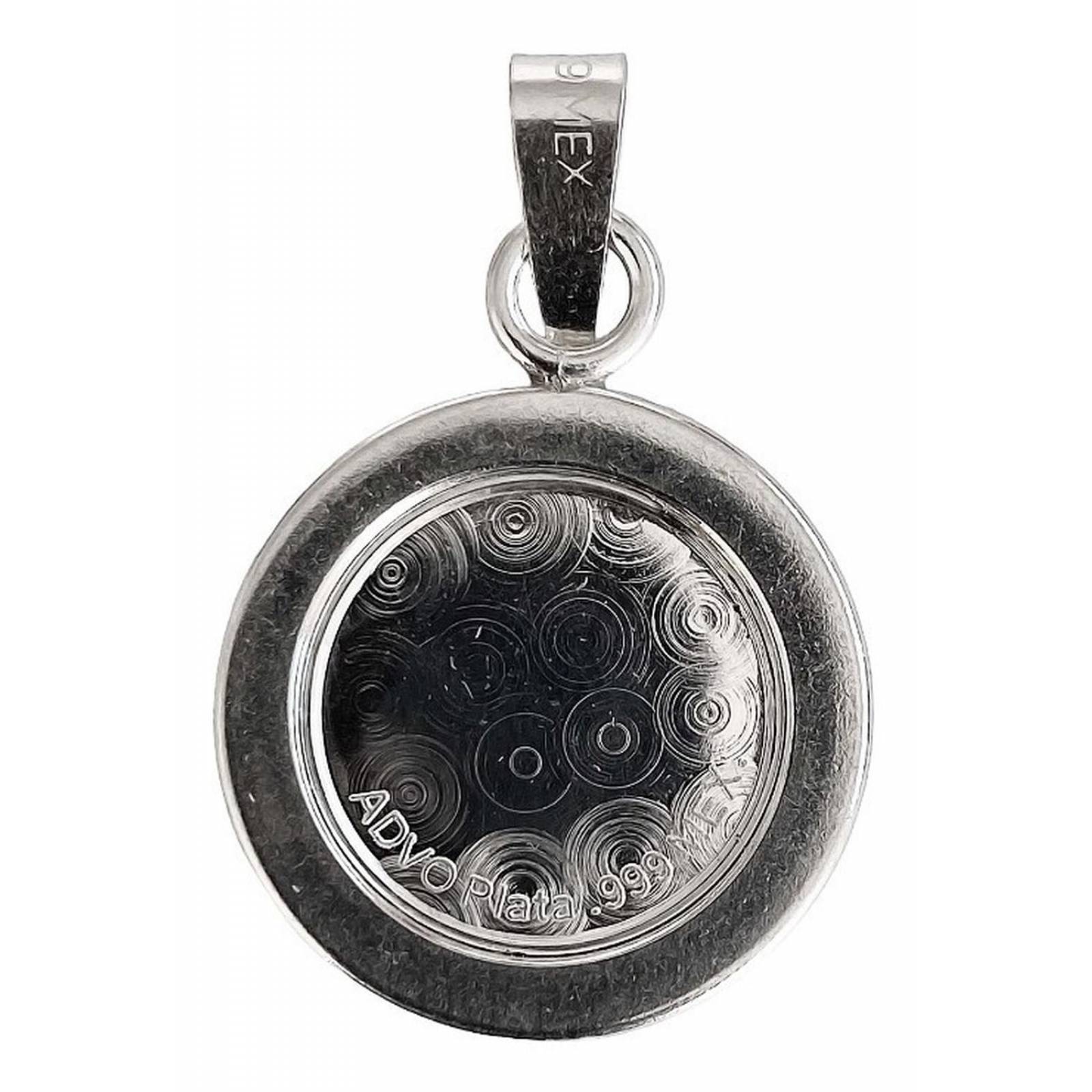 Dije Medalla Espíritu Santo Zirconias Plata Pura Ley 999
