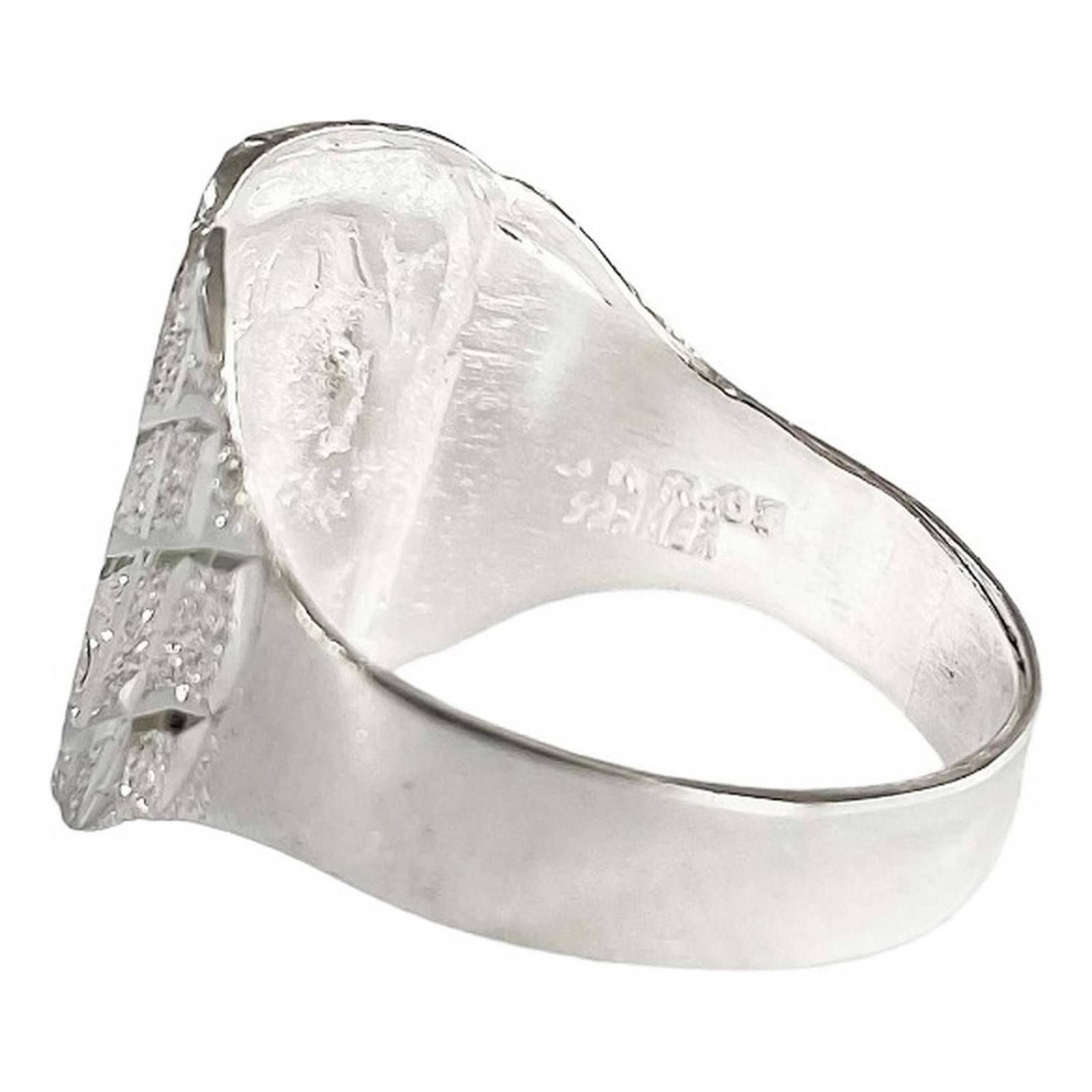 Anillo San Judas Tadeo Diamantado Plata Fina Ley S925 Plateado cuadrado 11.5