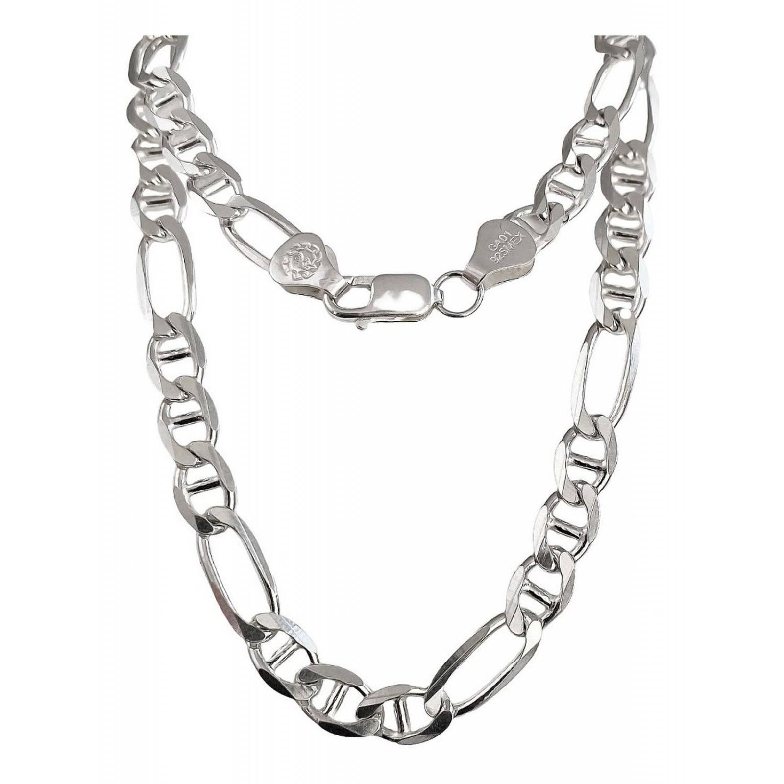 Cadena De Plata 925 Collar Hombre Fígaro Gucci 70 Cm X 6 Mm 