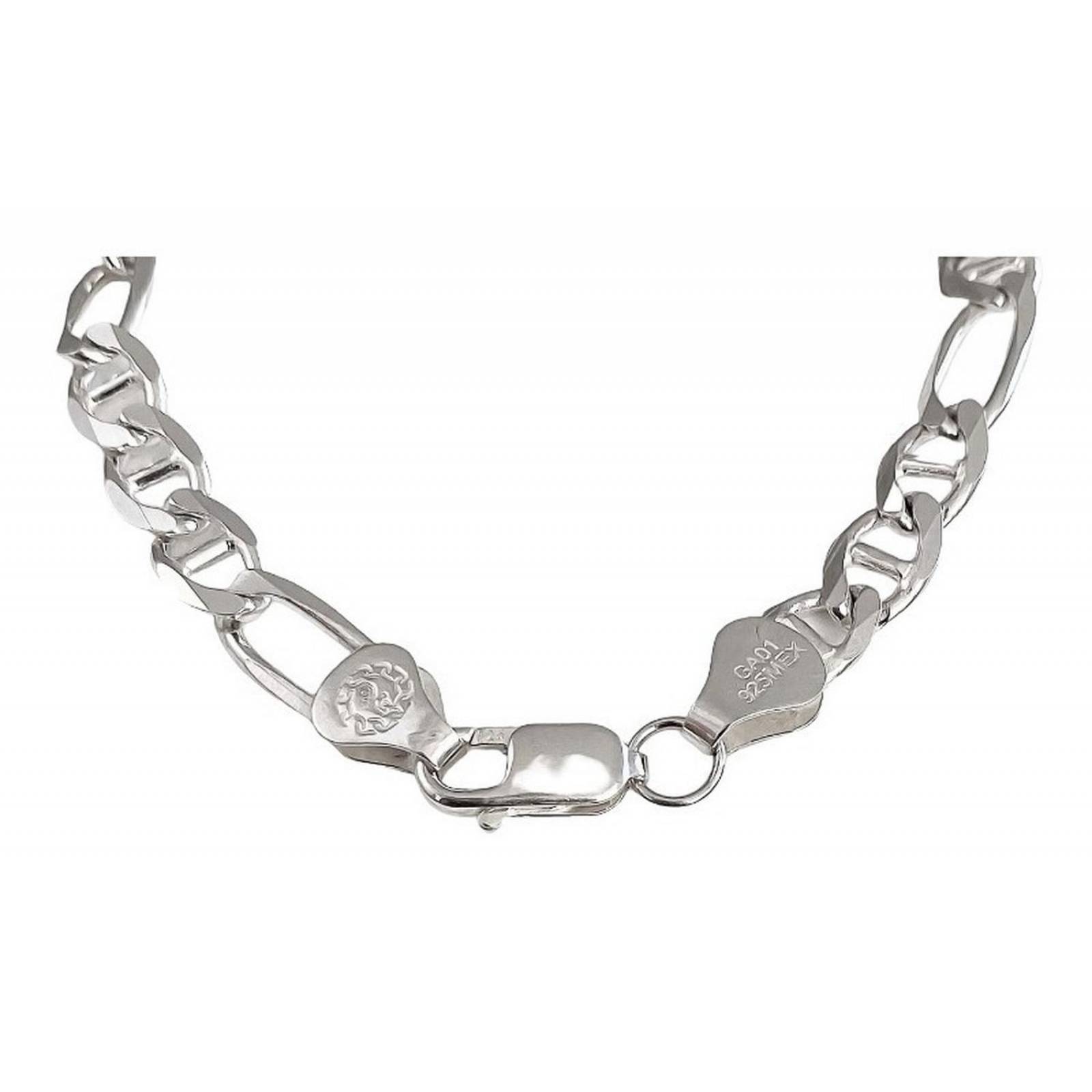 Cadena De Plata 925 Collar Hombre Fígaro Gucci 70 Cm X 6 Mm 