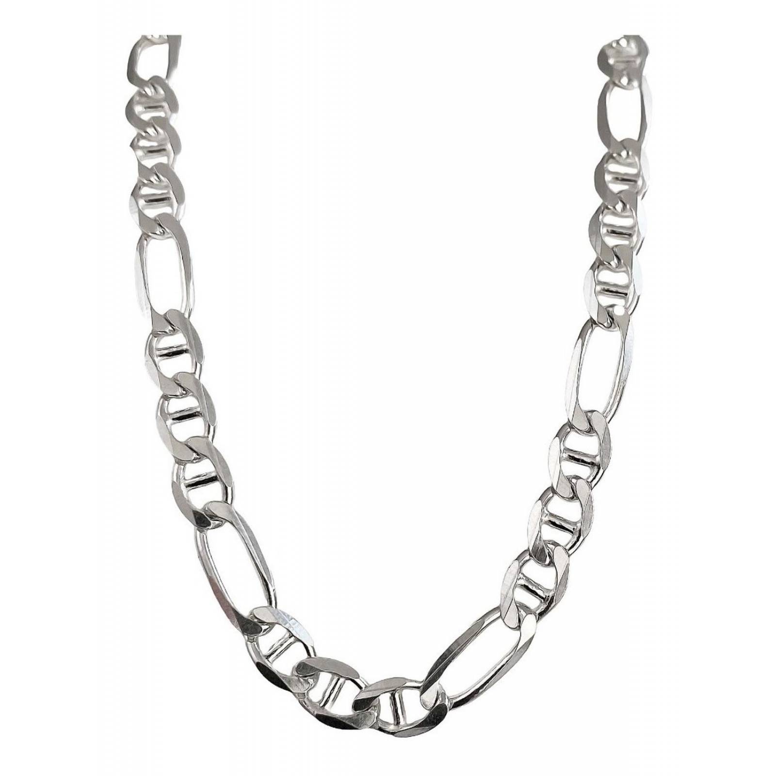 Cadena De Plata 925 Collar Hombre Fígaro Gucci 70 Cm X 6 Mm 