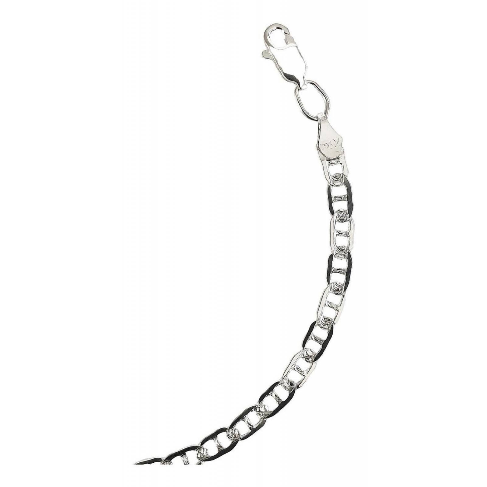 Esclava Pulsera Gucci Diamantada Hombre Dama Plata 925 4 Mm Gris Largo/Ancho: 18.5 cm  x 4 mm 7 cm - 18.5 cm