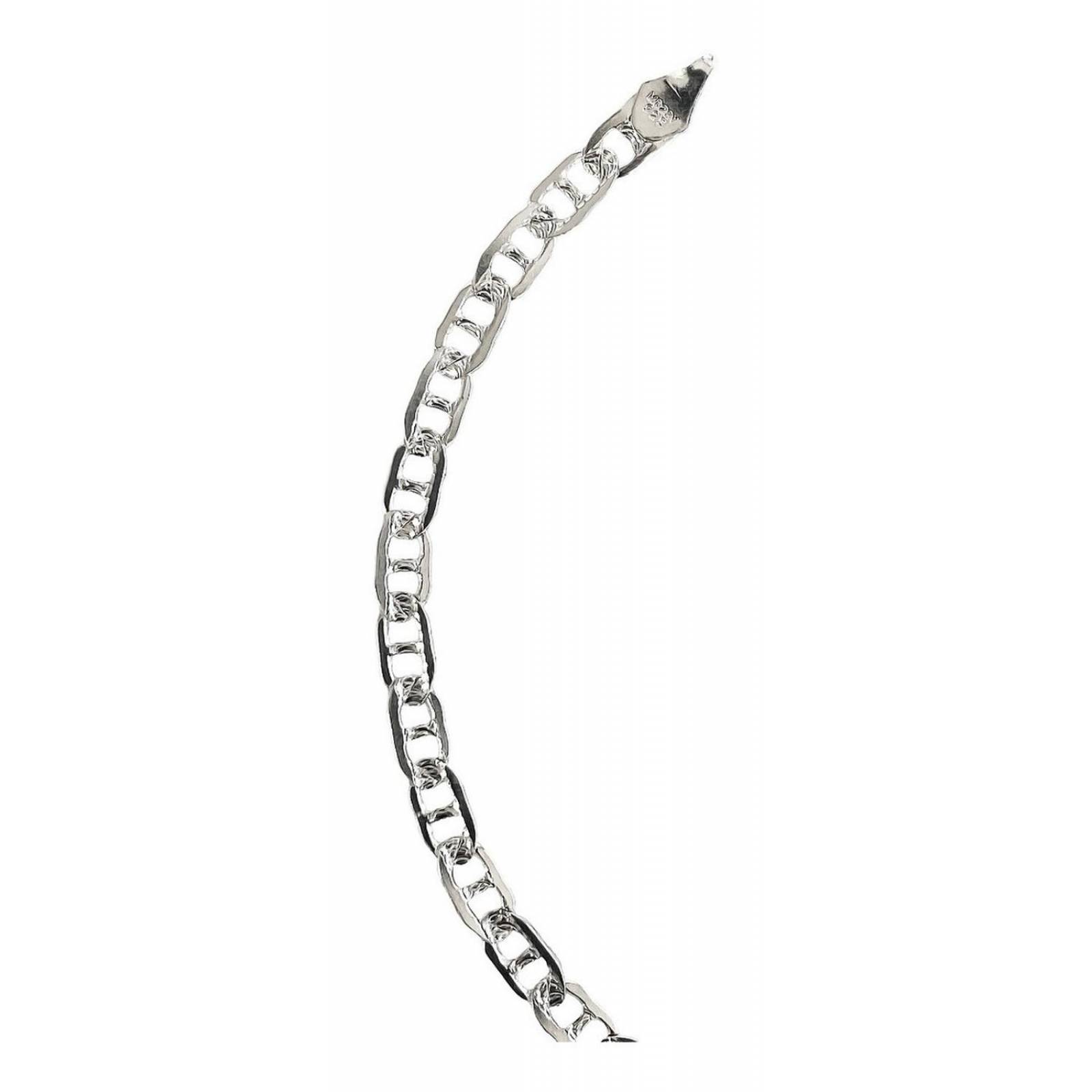 Esclava Pulsera Gucci Diamantada Hombre Dama Plata 925 4 Mm Gris Largo/Ancho: 18.5 cm  x 4 mm 7 cm - 18.5 cm