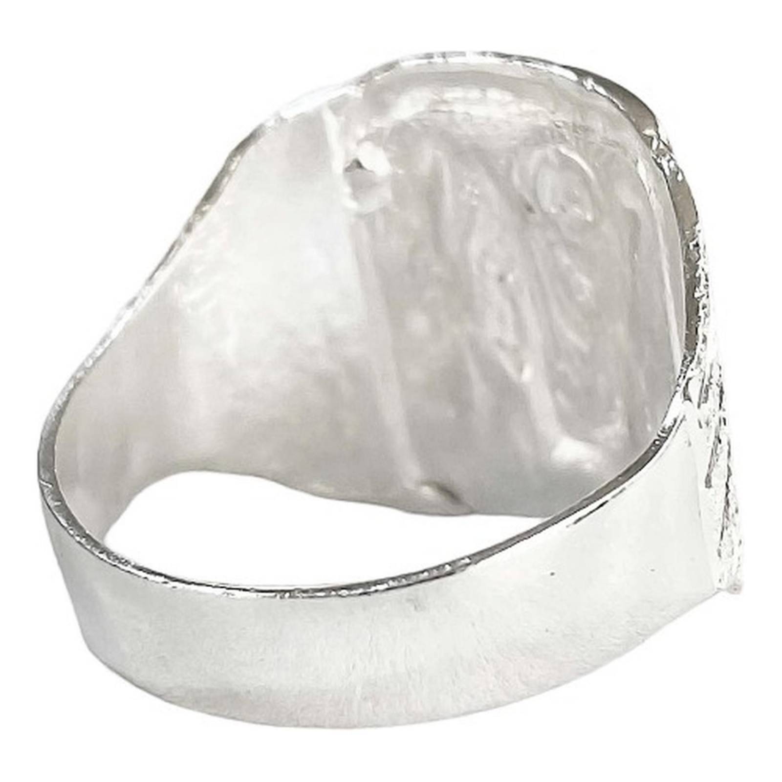 Anillo San Judas Tadeo Diamantado Plata Fina Ley S925 Plateado cuatro lineas 8.5