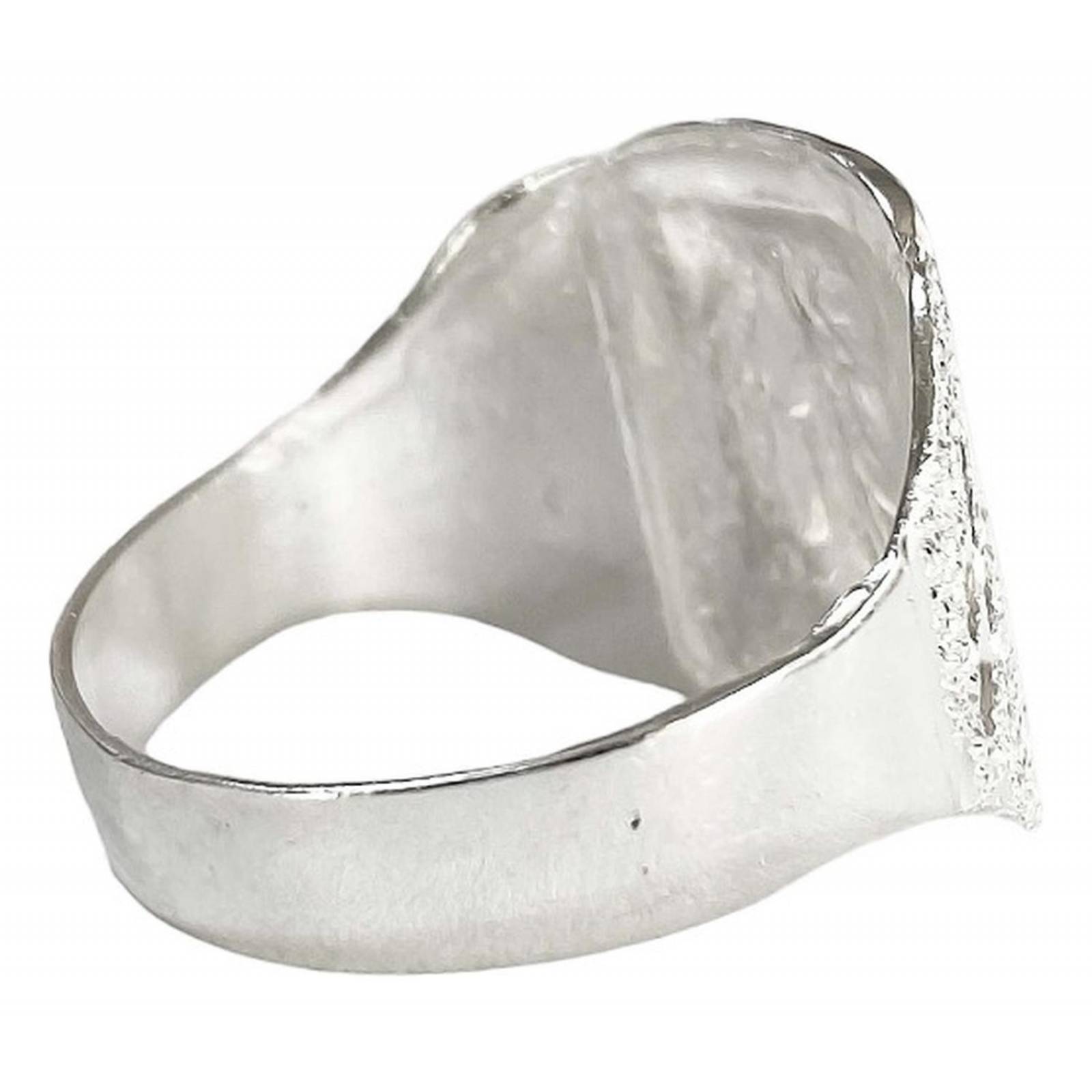 Anillo San Judas Tadeo Diamantado Plata Fina Ley S925 Plateado cuatro lineas 8.5