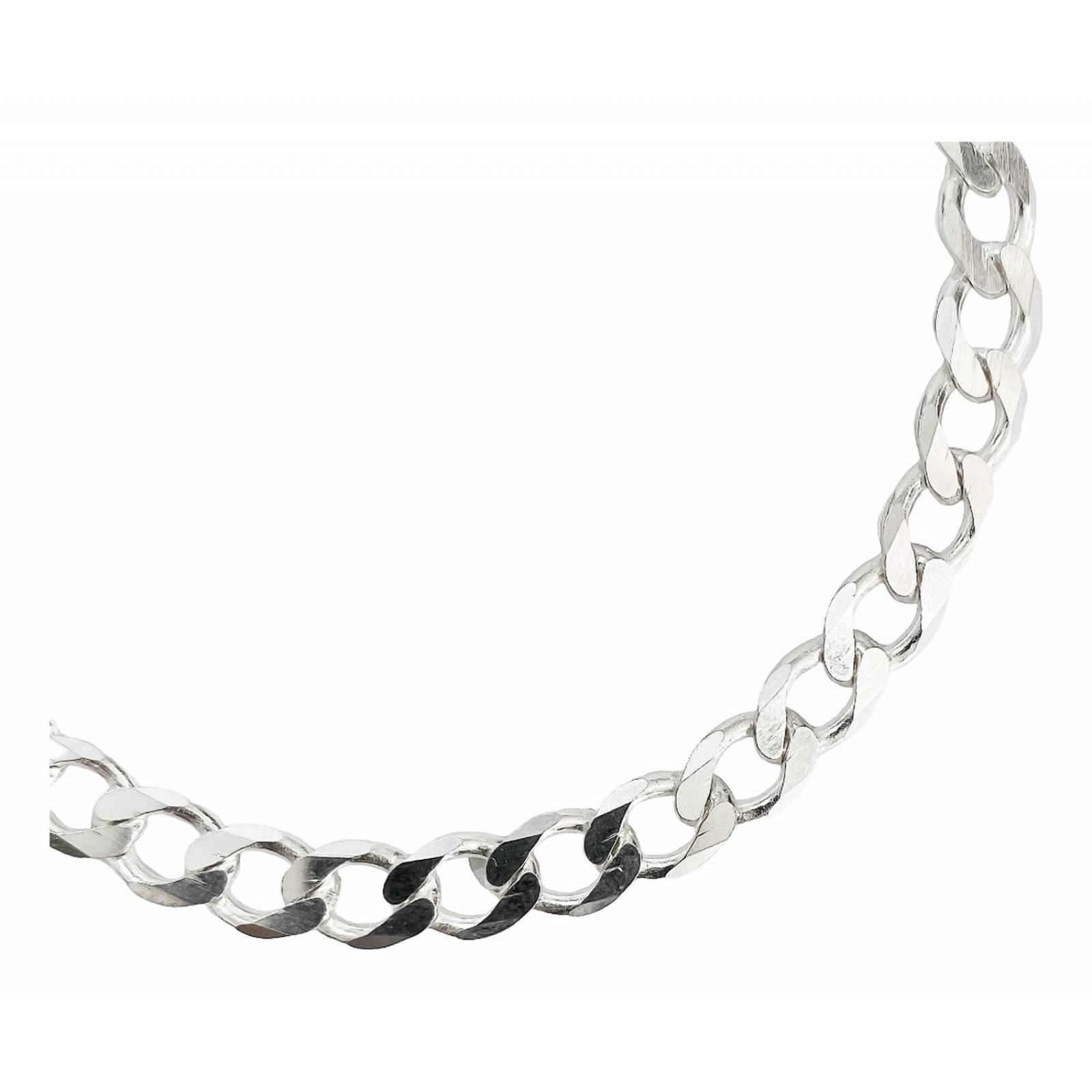Esclava Gruesa Pulsera Hombre Cubana Barbada Plata 925 7.5mm Abierto Largo/Ancho: 16.5 cm x 7.5 mm 8 cm - 16.5 cm