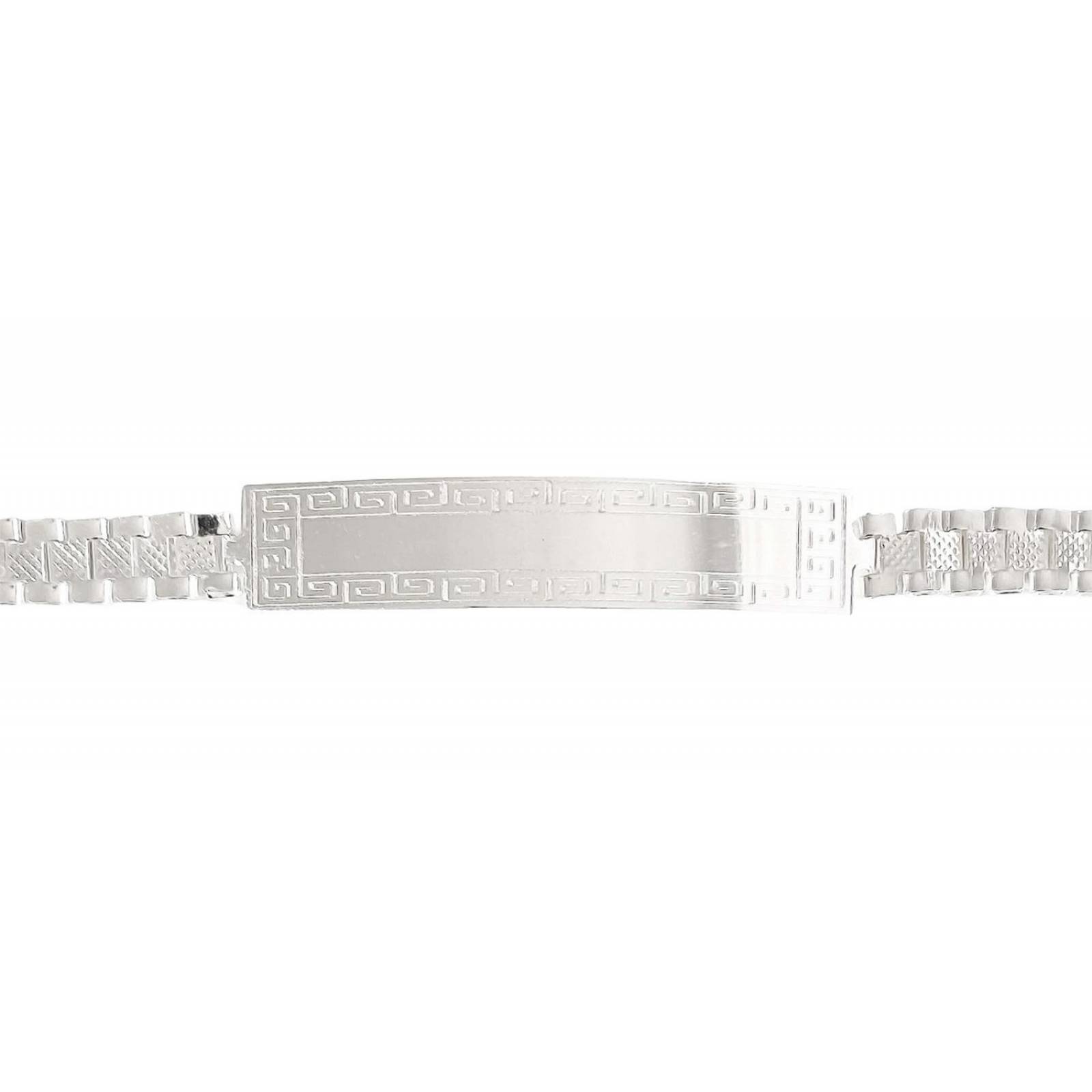 Pulsera Esclava Rolex Hombre Placa Diamantada Plata 925 7 Mm