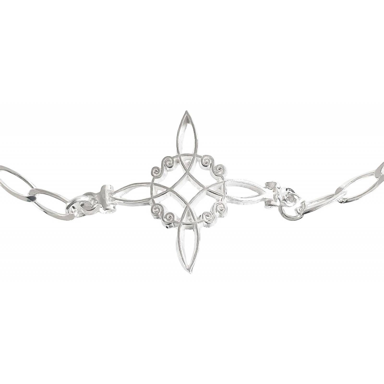 Pulsera Nudo De Bruja Esclava Semilla Melón En Plata 925 6 cm - 17.5 cm Blanco Largo/Ancho: 17.5 cm x 3.5 mm