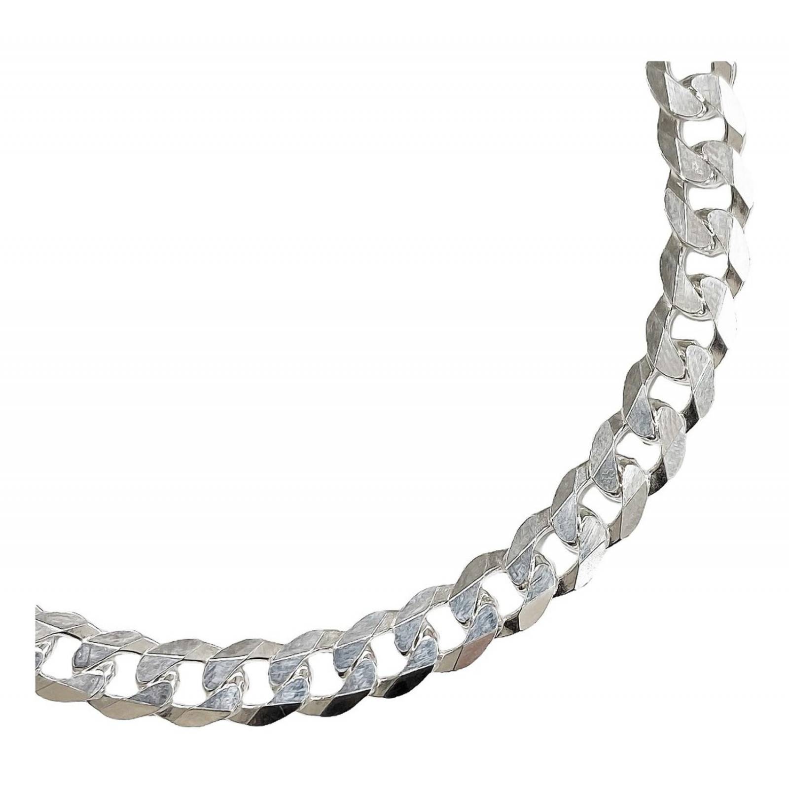 Esclava Gruesa Pulsera Hombre Cubana Barbada Plata 925 7.5mm Cerrado 8 cm - 16.5 cm Largo/Ancho: 16.5 cm x 7.5 mm