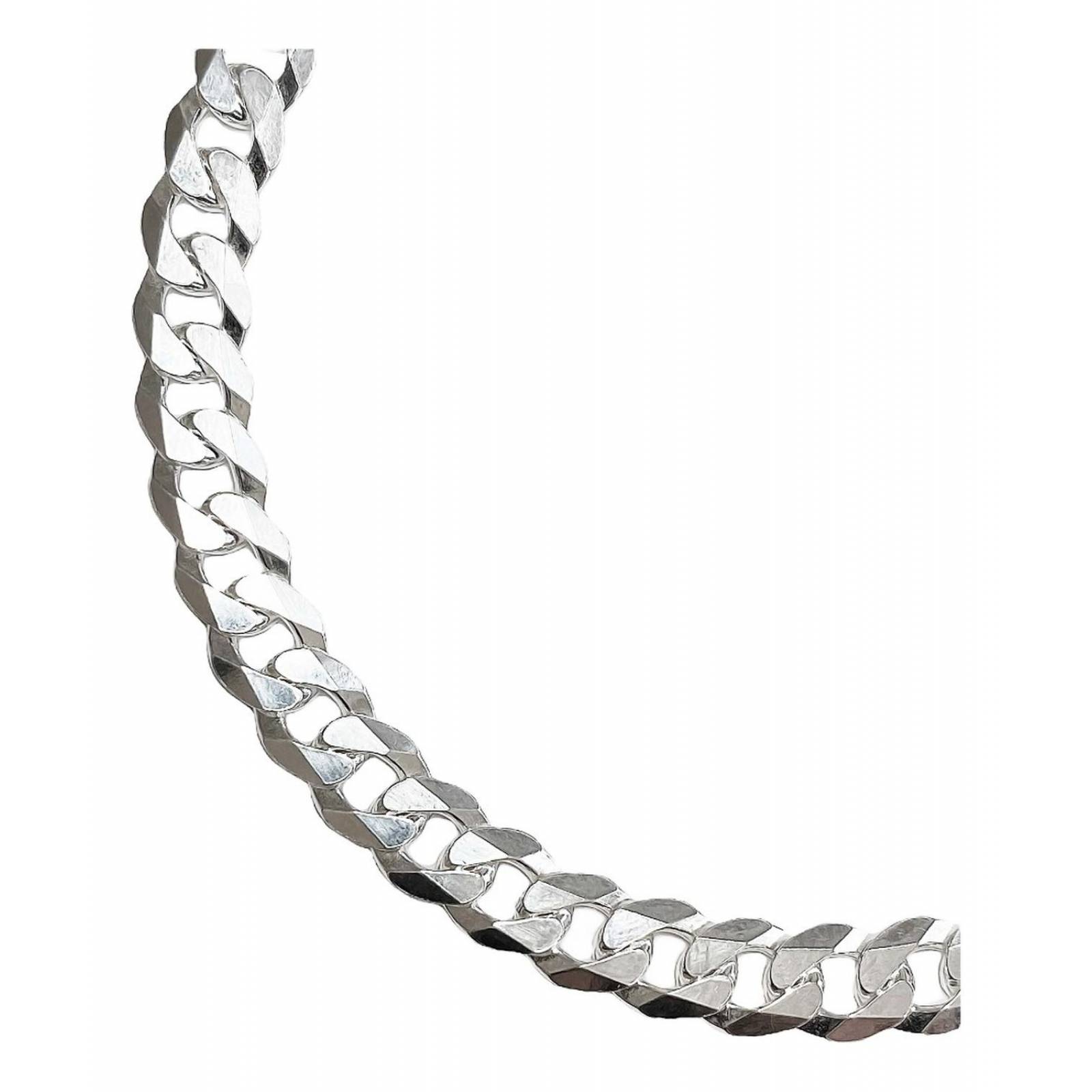 Esclava Gruesa Pulsera Hombre Cubana Barbada Plata 925 7.5mm Cerrado 8 cm - 16.5 cm Largo/Ancho: 16.5 cm x 7.5 mm