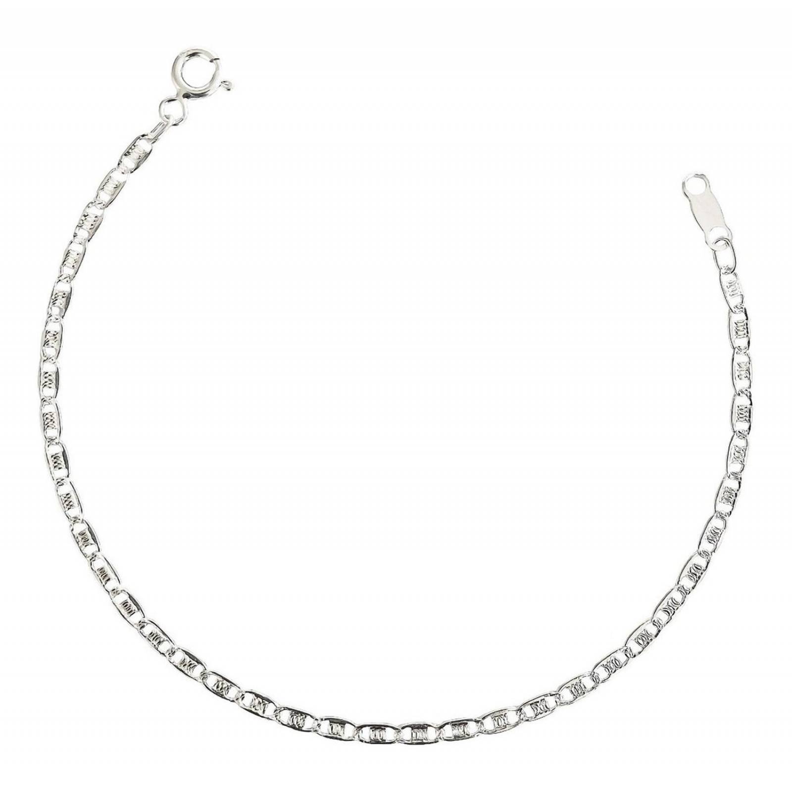 Esclava Pulsera Gucci Diamantada Plata 925 Dama Hombre 7 cm - 17.5 cm  Diamantado en medio Largo/