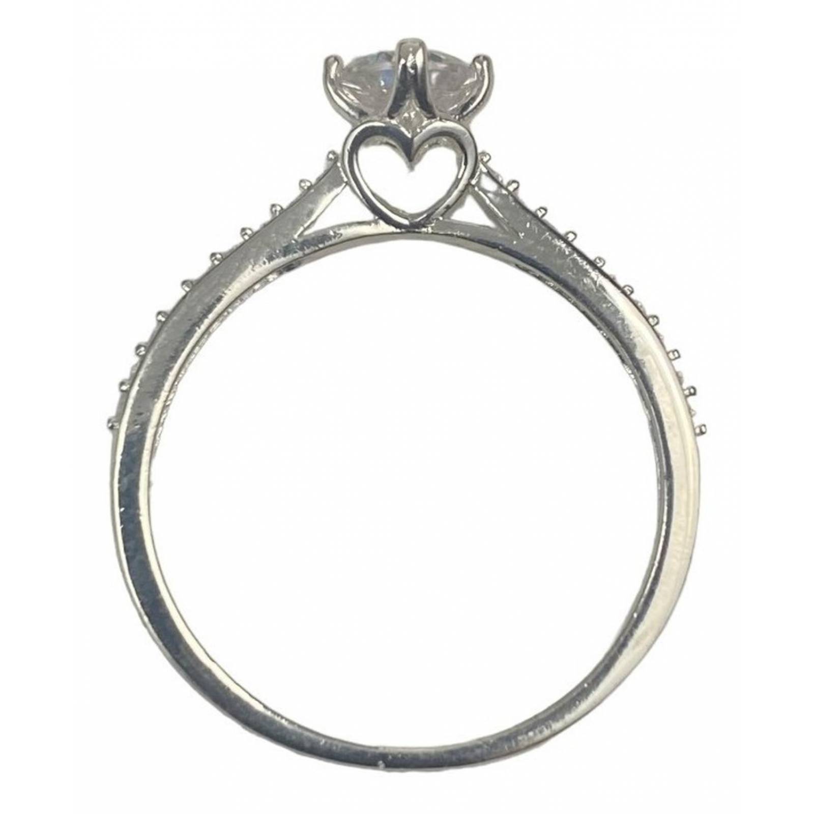 Anillo Solitario Piedra Corazón Compromiso Promesa Plata 925