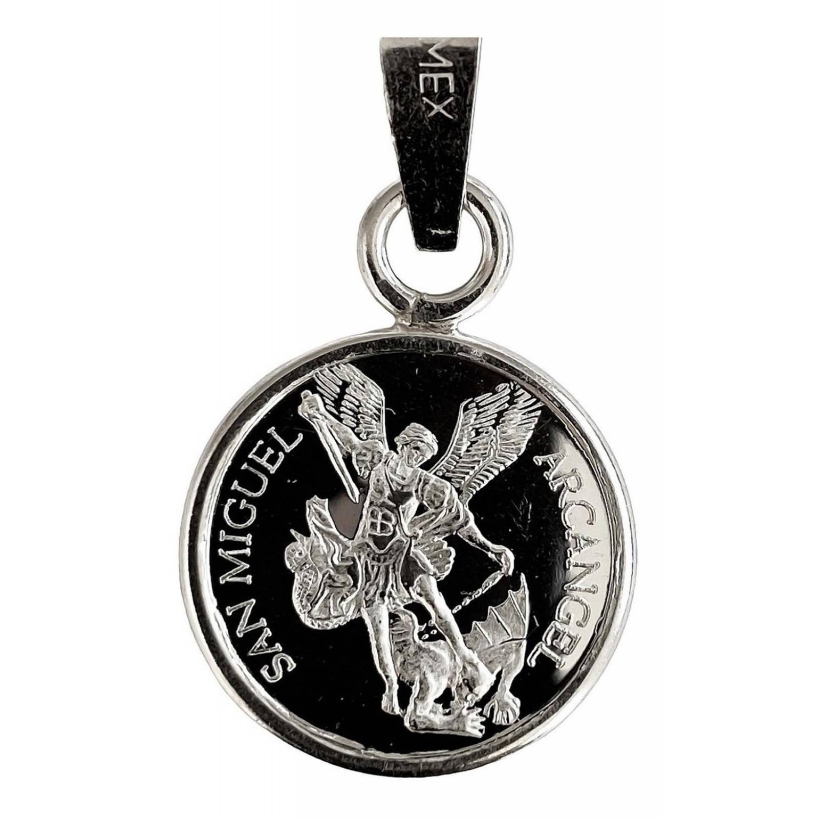 Dije Medalla San Miguel Arcangel Chica Plata Pura Ley 999 