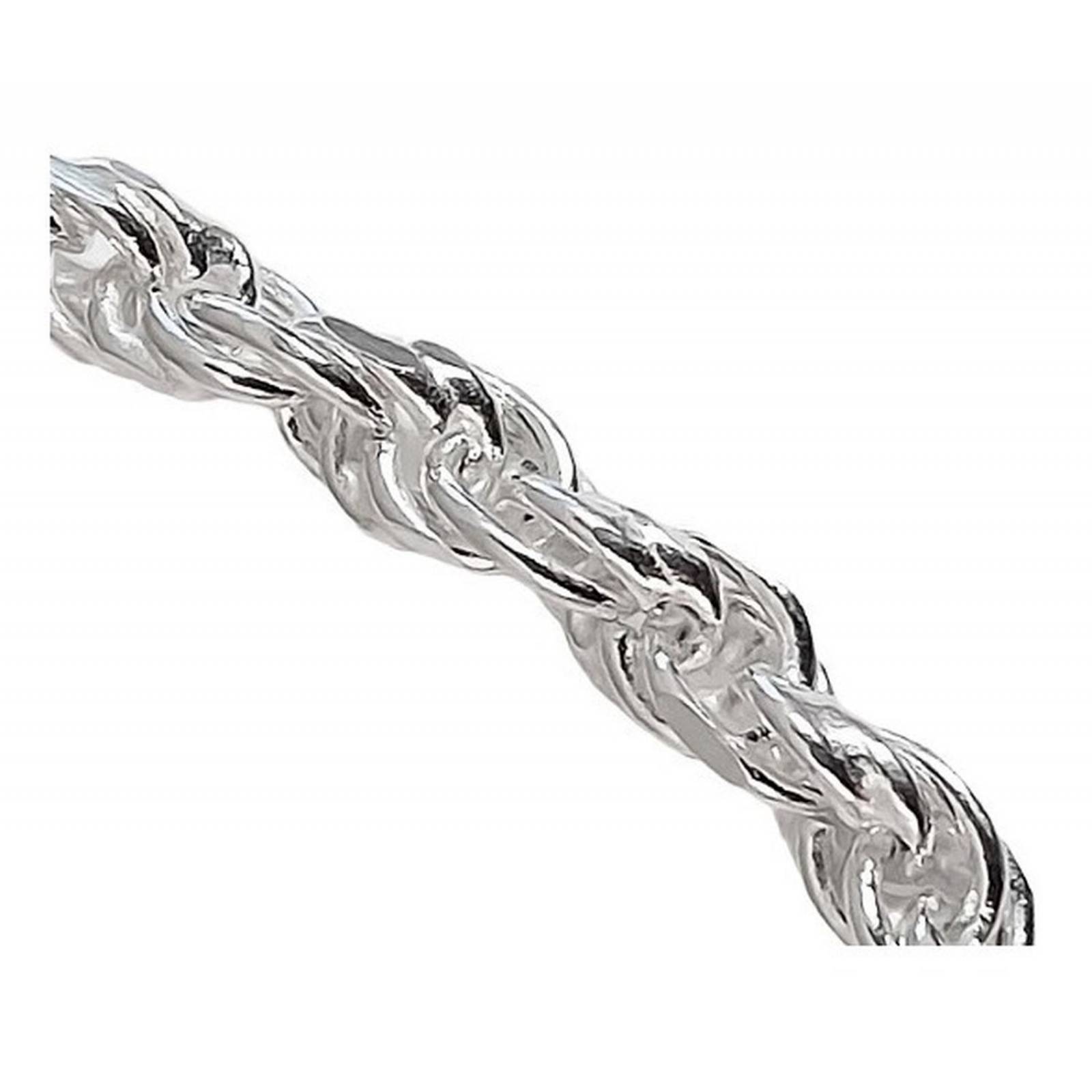 Collar Cadena Tejido Torzal Plata Fina Ley 925 70 Cm X 6 Mm