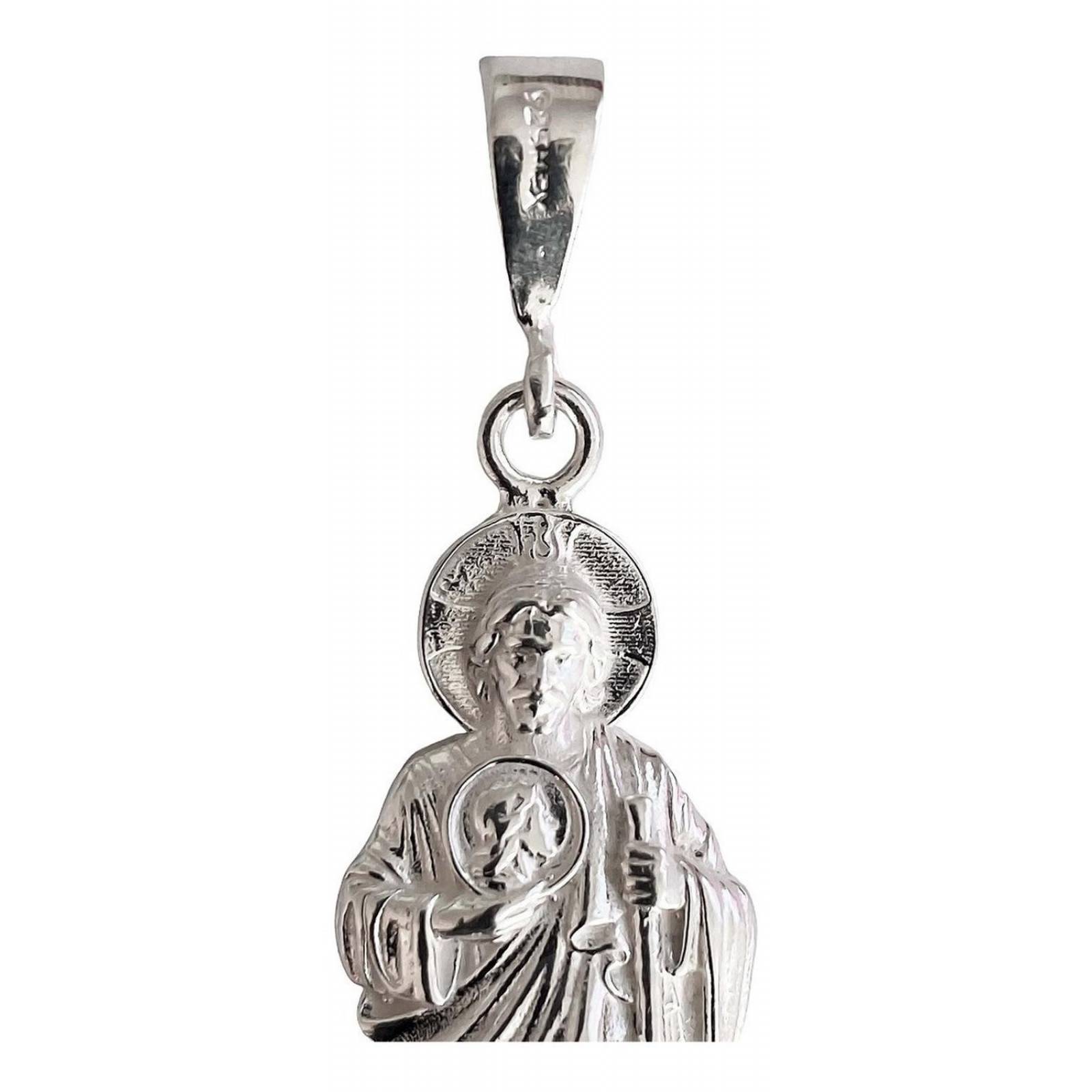 Dije Chico San Judas 5 Cm Liso De Plata Ley 925