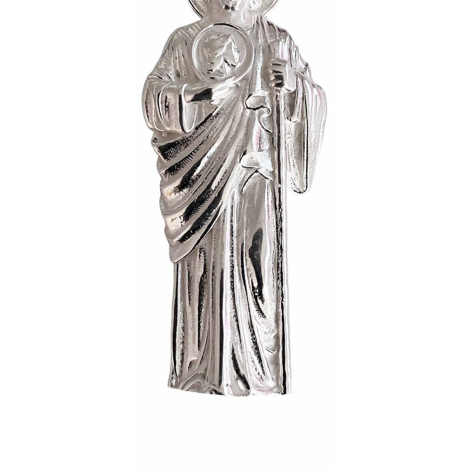 Dije Chico San Judas 5 Cm Liso De Plata Ley 925