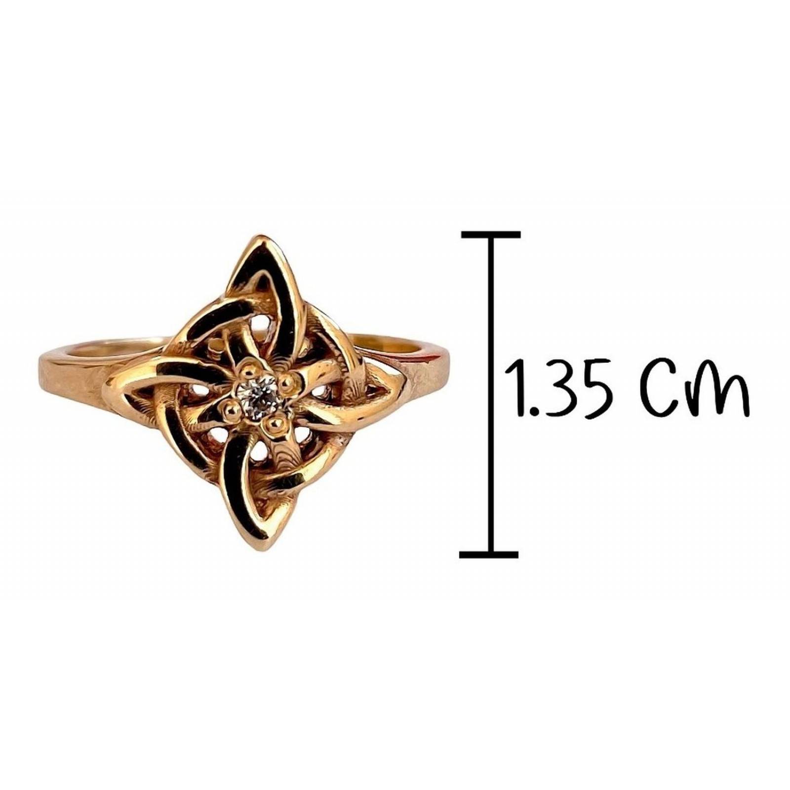 Anillo Nudo De Bruja Celta En Oro 10k Fabricado A Medida 2.5 Dorado