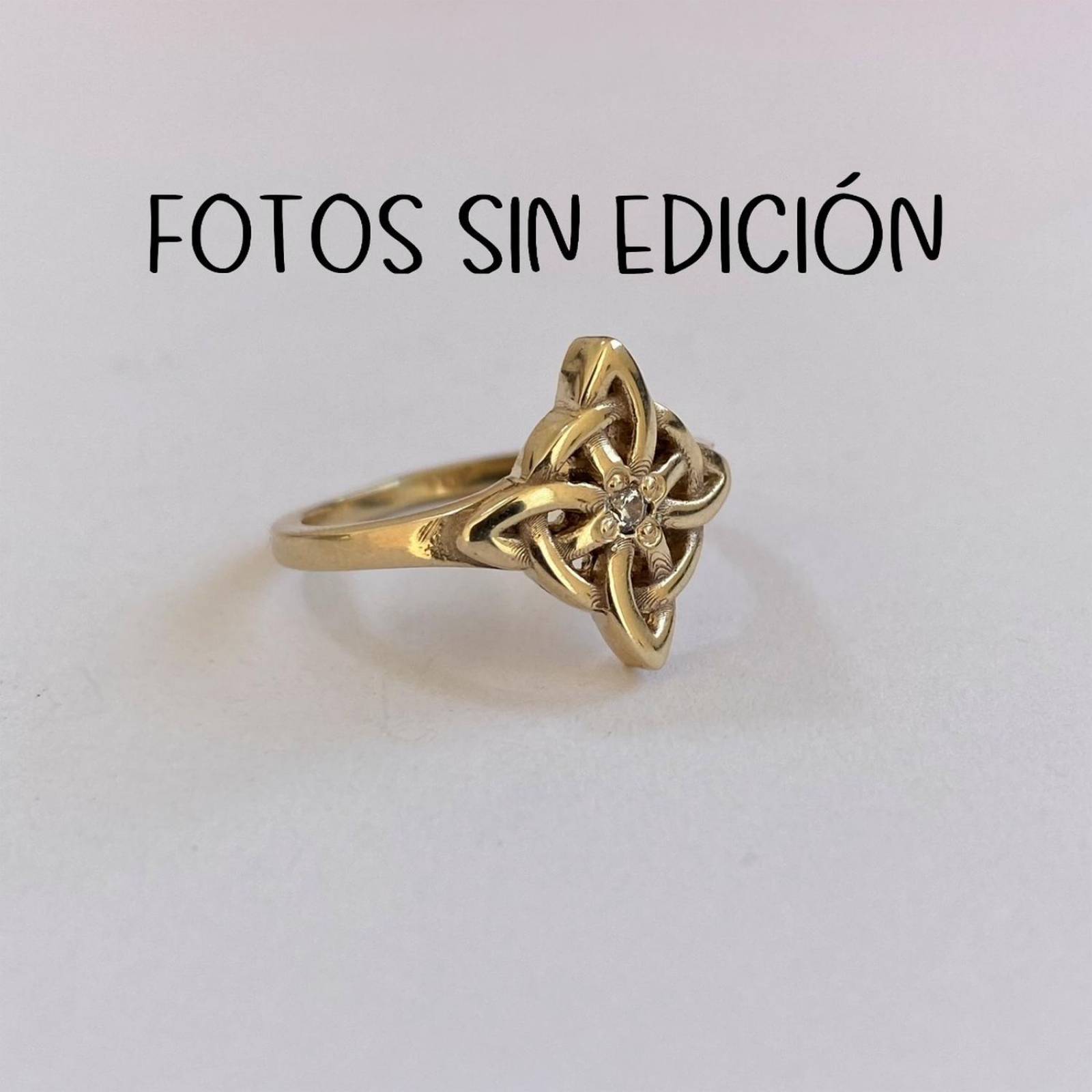 Anillo Nudo De Bruja Celta En Oro 10k Fabricado A Medida 2.5 Dorado
