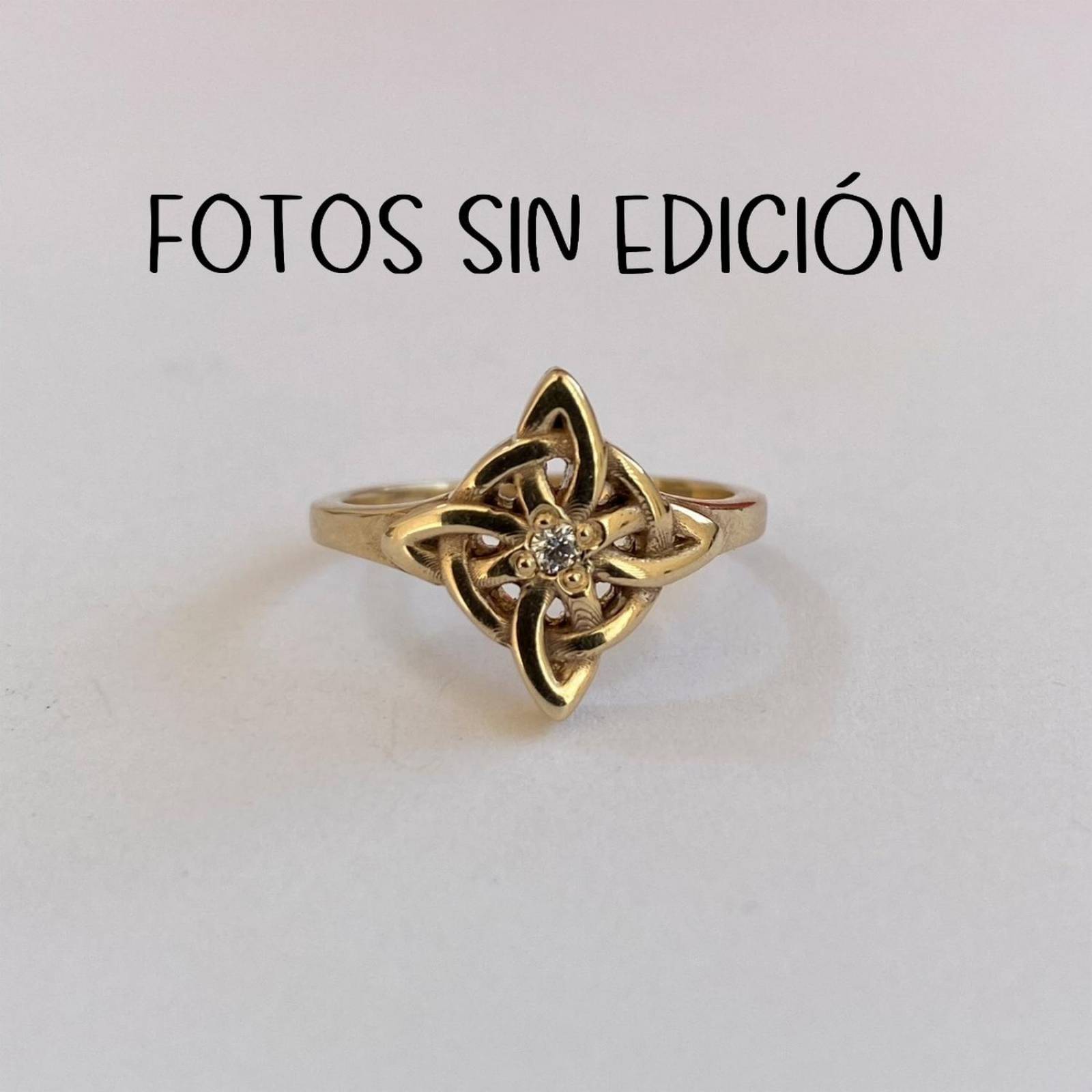 Anillo Nudo De Bruja Celta En Oro 10k Fabricado A Medida 4.5 Dorado