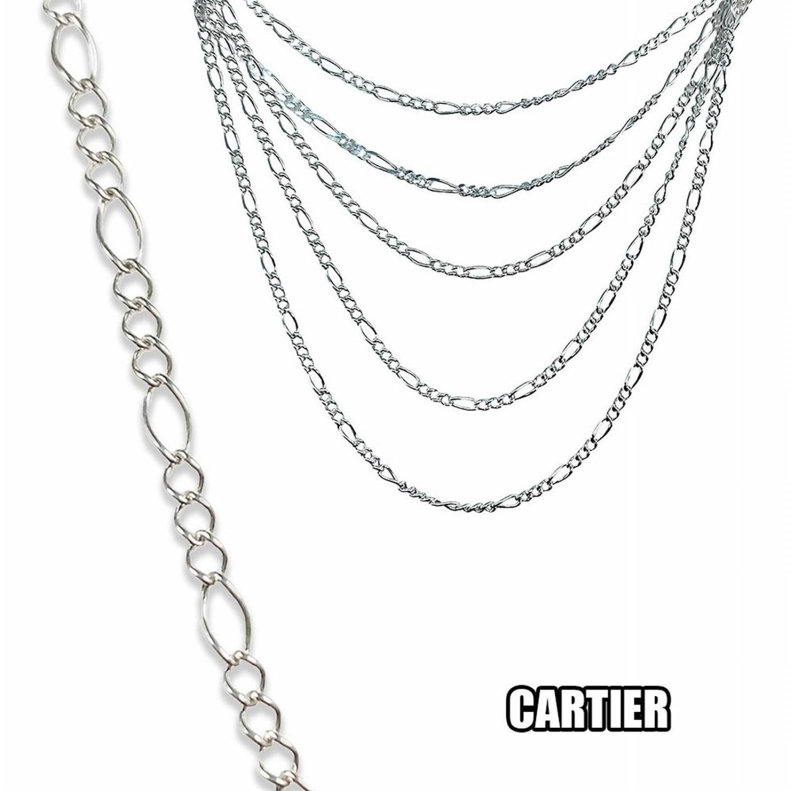 Cadena Tejido Cartier Eslab n Grueso Plata 925 50cm X 0.2cm