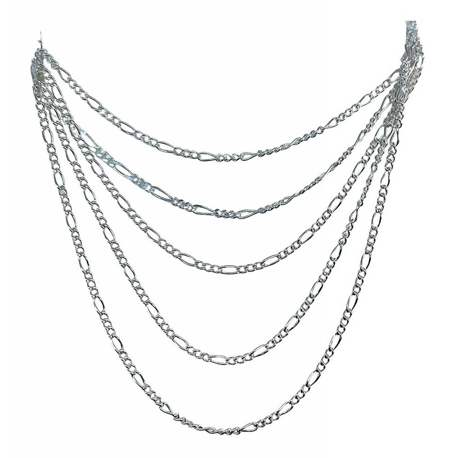 Cadena Tejido Cartier Eslabón Grueso Plata 925 50cm X 0.2cm