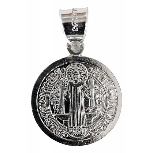 Medalla San Benito, plata primera ley 925, contorno liso