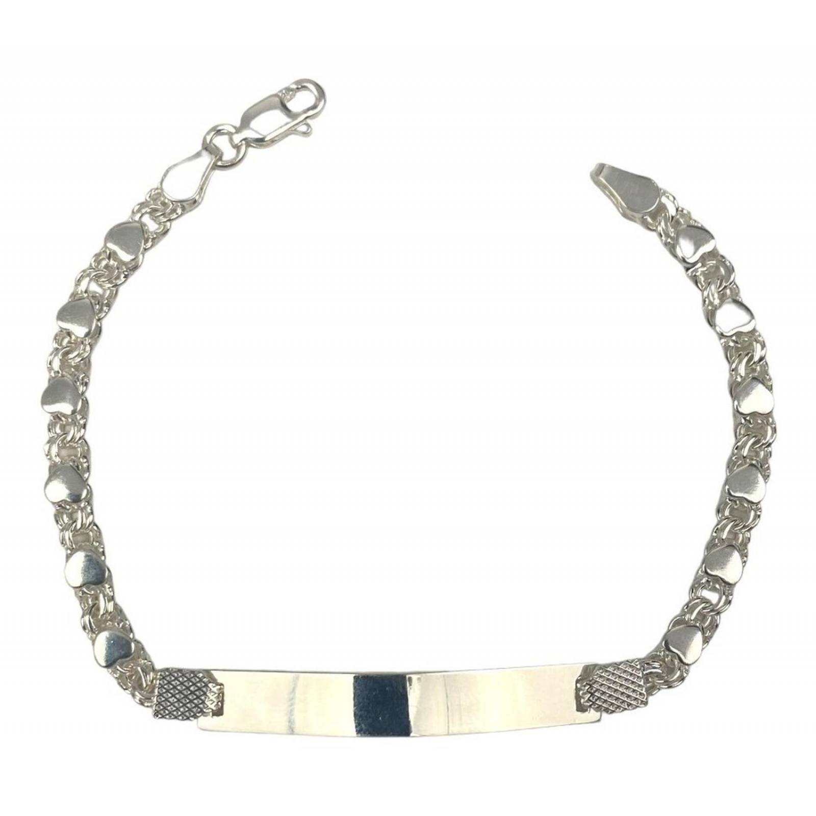 Pulsera Esclava Amistad Amor Corazones Regalo Plata 925 