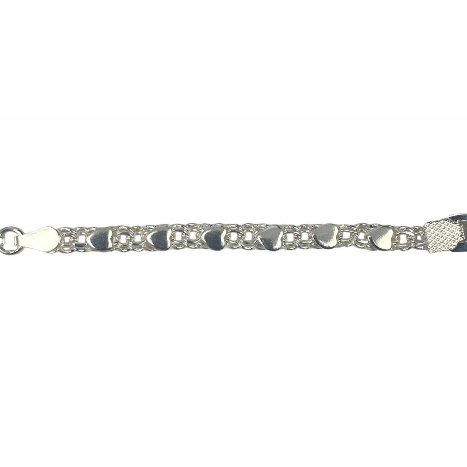 Pulsera Esclava Amistad Amor Corazones Regalo Plata 925 