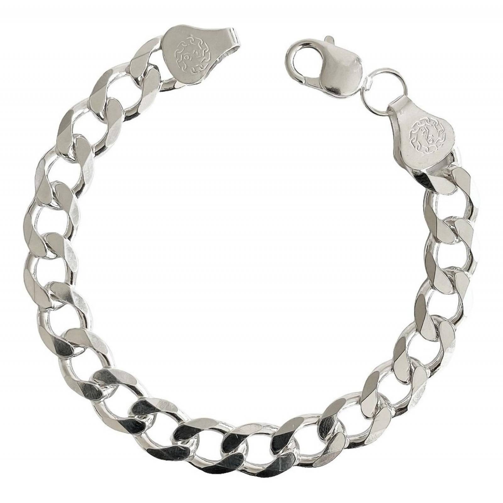 Esclava Gruesa Pulsera Hombre Cubana Barbada Plata 925 1 Cm 