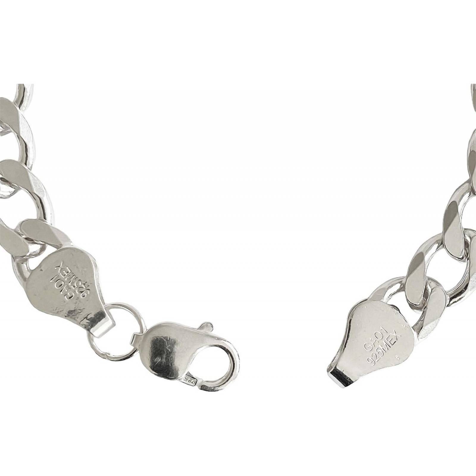 Esclava Gruesa Pulsera Hombre Cubana Barbada Plata 925 1 Cm 