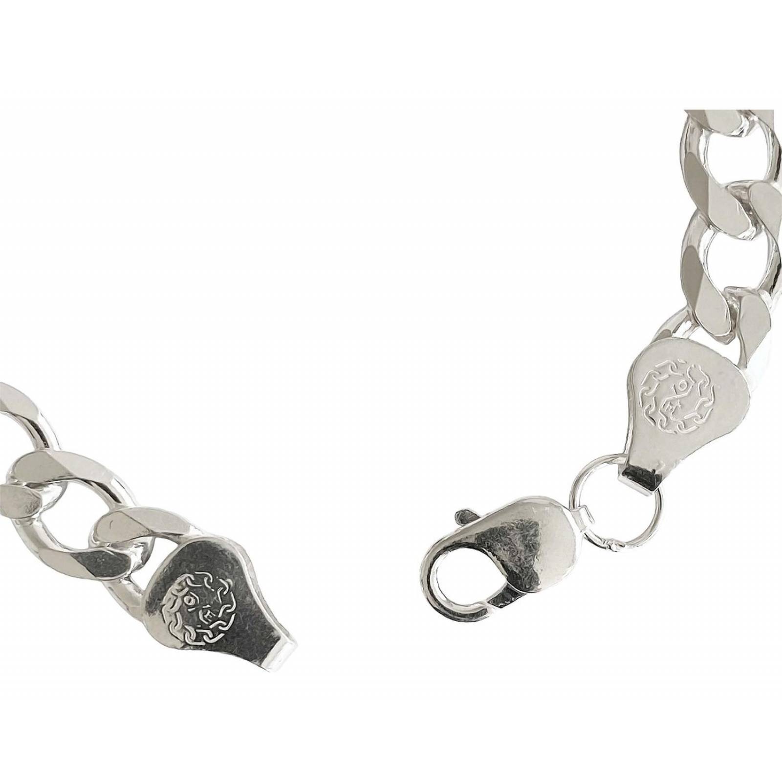 Esclava Gruesa Pulsera Hombre Cubana Barbada Plata 925 1 Cm 