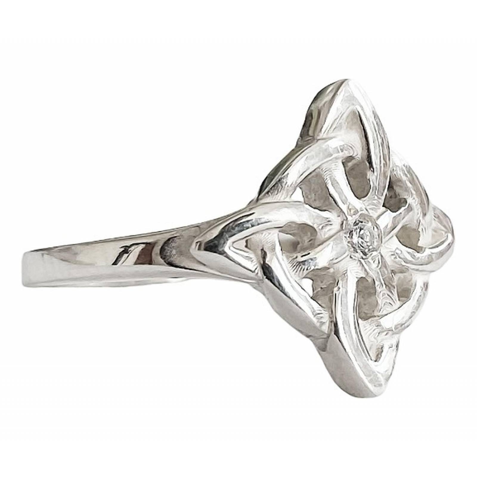 Anillo Nudo De Brujas Celta En Plata 925 Fabricado A Medida 1 zirconia 7.5