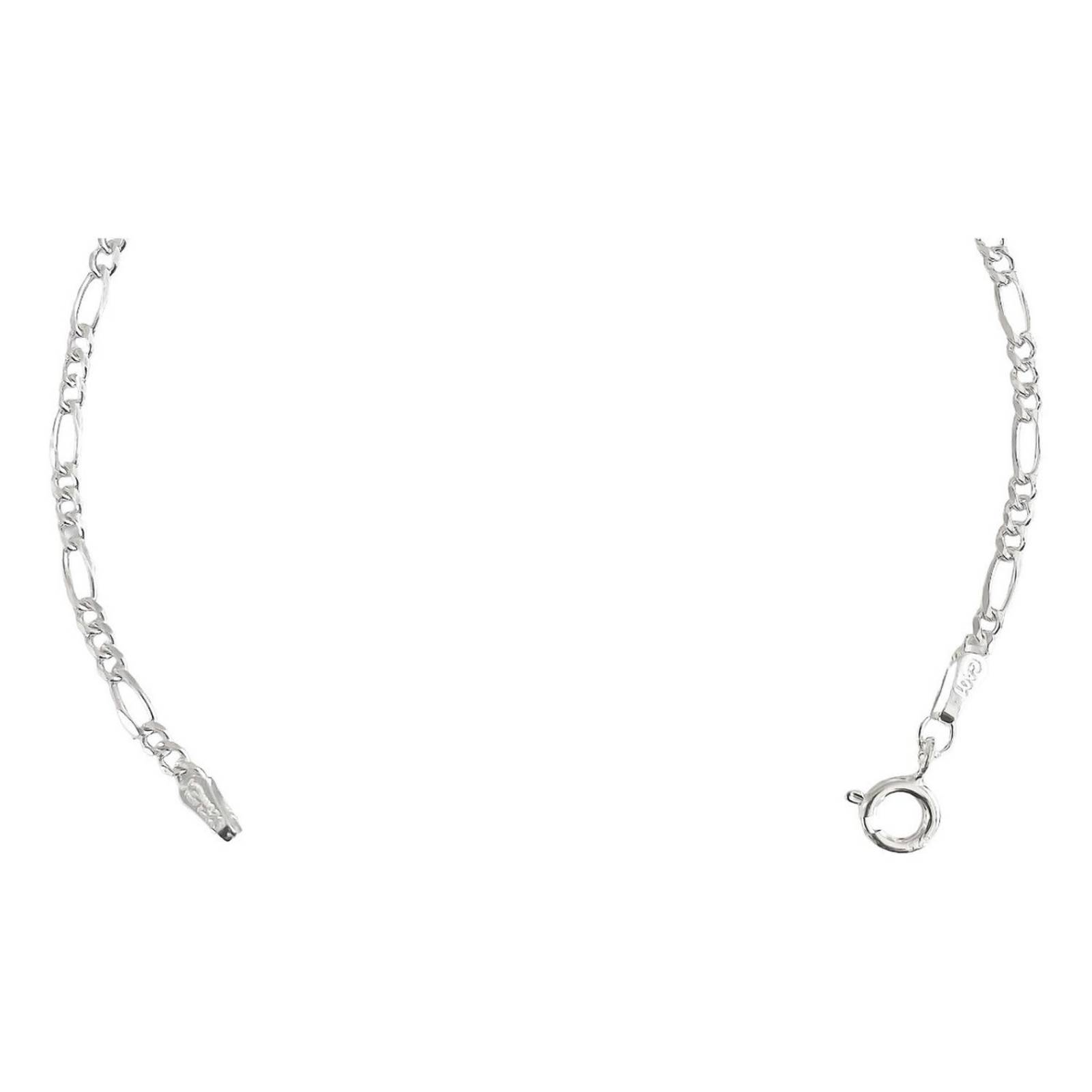 Esclava Pulsera Fígaro 3x1 Hombre Mujer Plata 925 2 Mm Plateado Largo/Ancho: 17.5 cm x 2 mm 6 cm - 17.5 cm