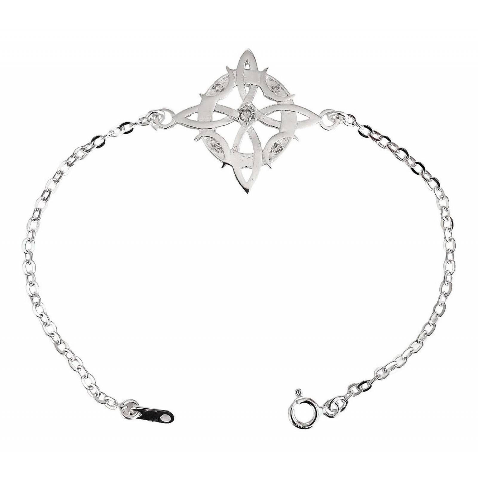 Pulsera Nudo De Bruja Fases Lunares Con Zirconias Plata 925 