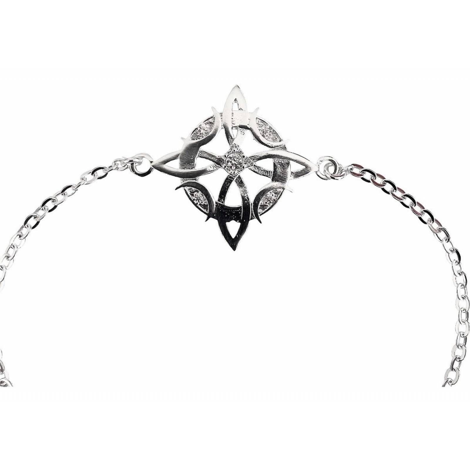 Pulsera Nudo De Bruja Fases Lunares Con Zirconias Plata 925 