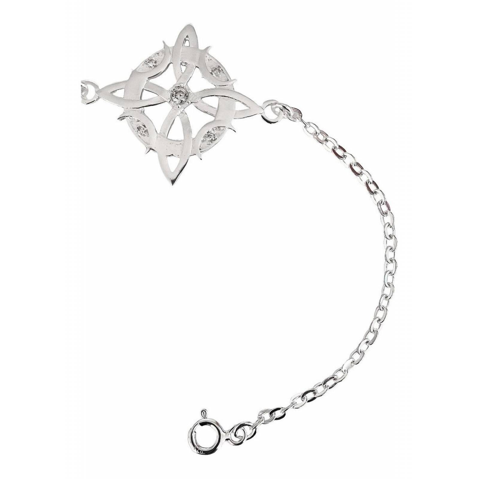 Pulsera Nudo De Bruja Fases Lunares Con Zirconias Plata 925 